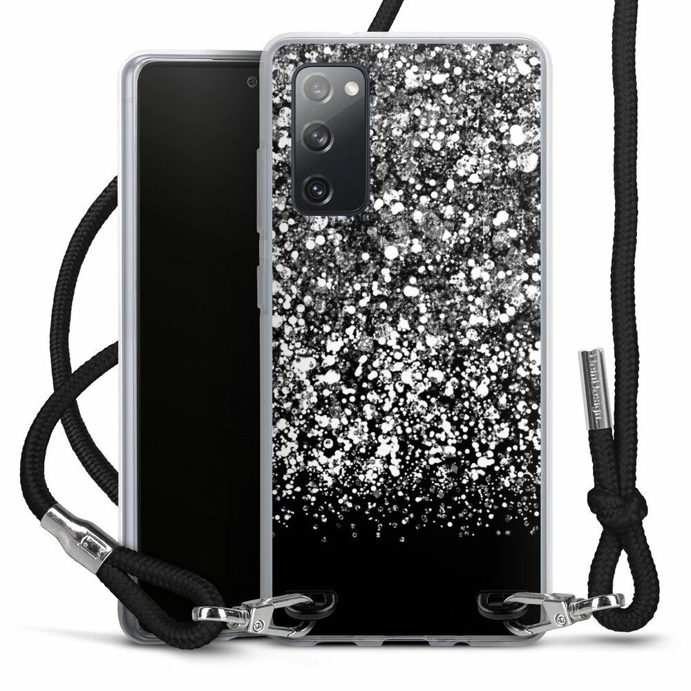 DeinDesign Handyhülle Glitzer Look Schneeflocken Muster Snow Fall Glitter Look, Samsung Galaxy S20 FE 5G Handykette Hülle mit Band Case zum Umhängen
