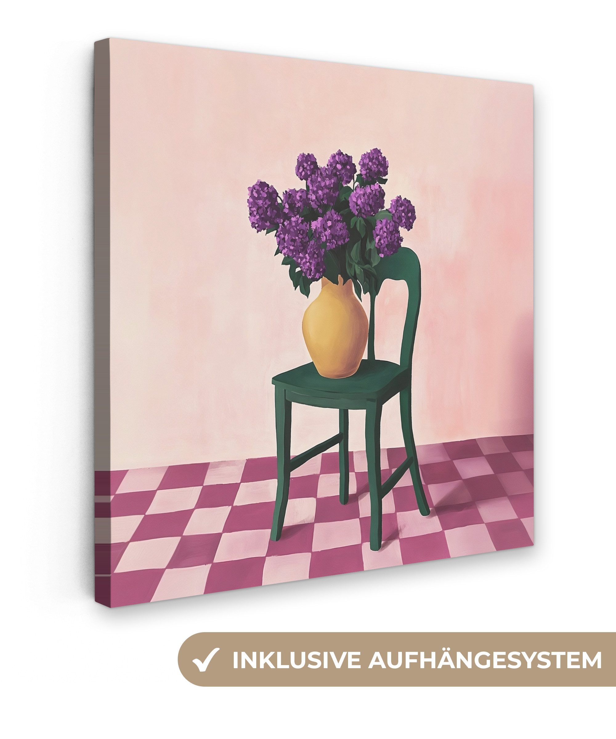OneMillionCanvasses® Leinwandbild Stuhl - Vase - günstig online kaufen