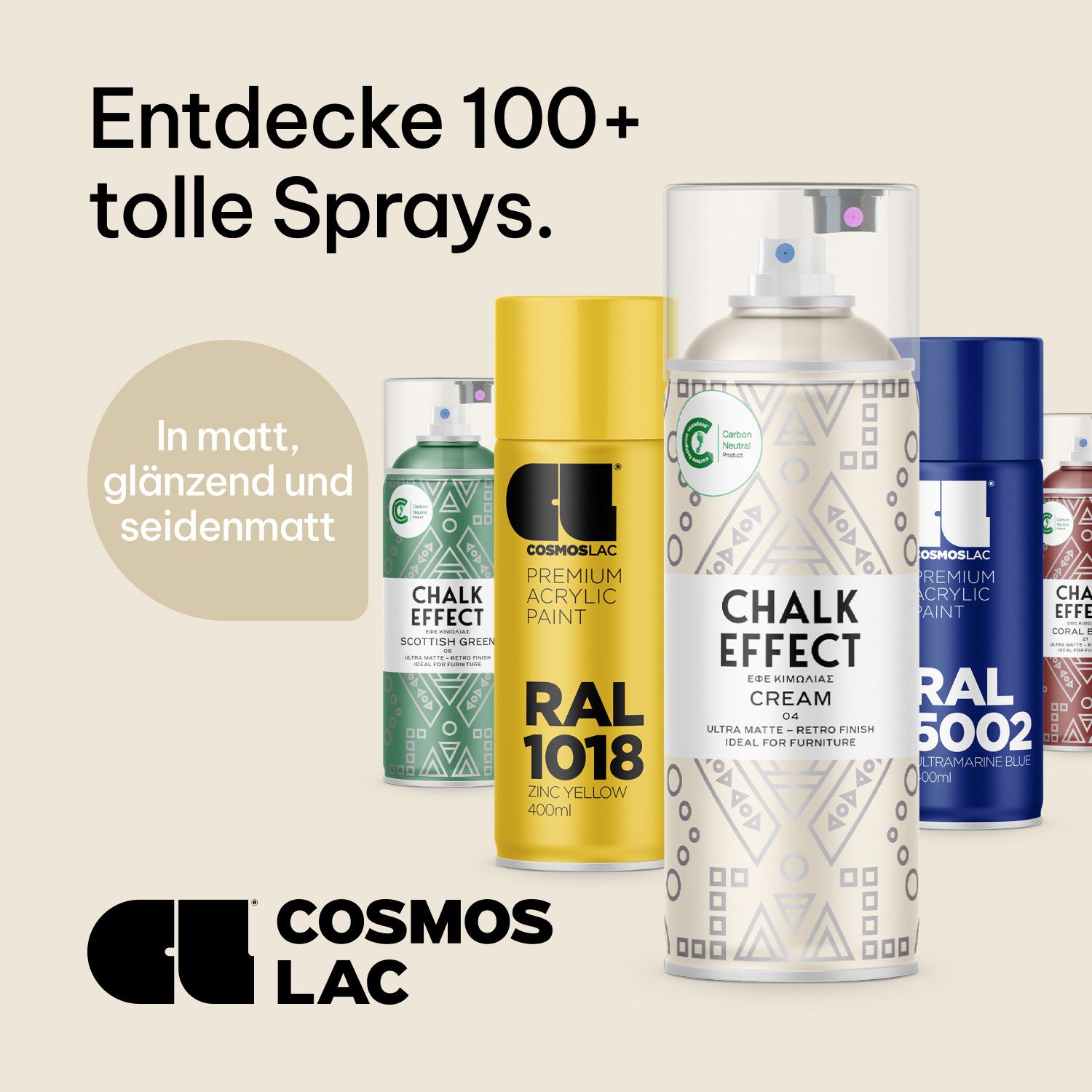 COSMOS LAC Sprühflasche COSMOS LAC Acrylic Varnish Transparenter Klarlack in matt und glänzend