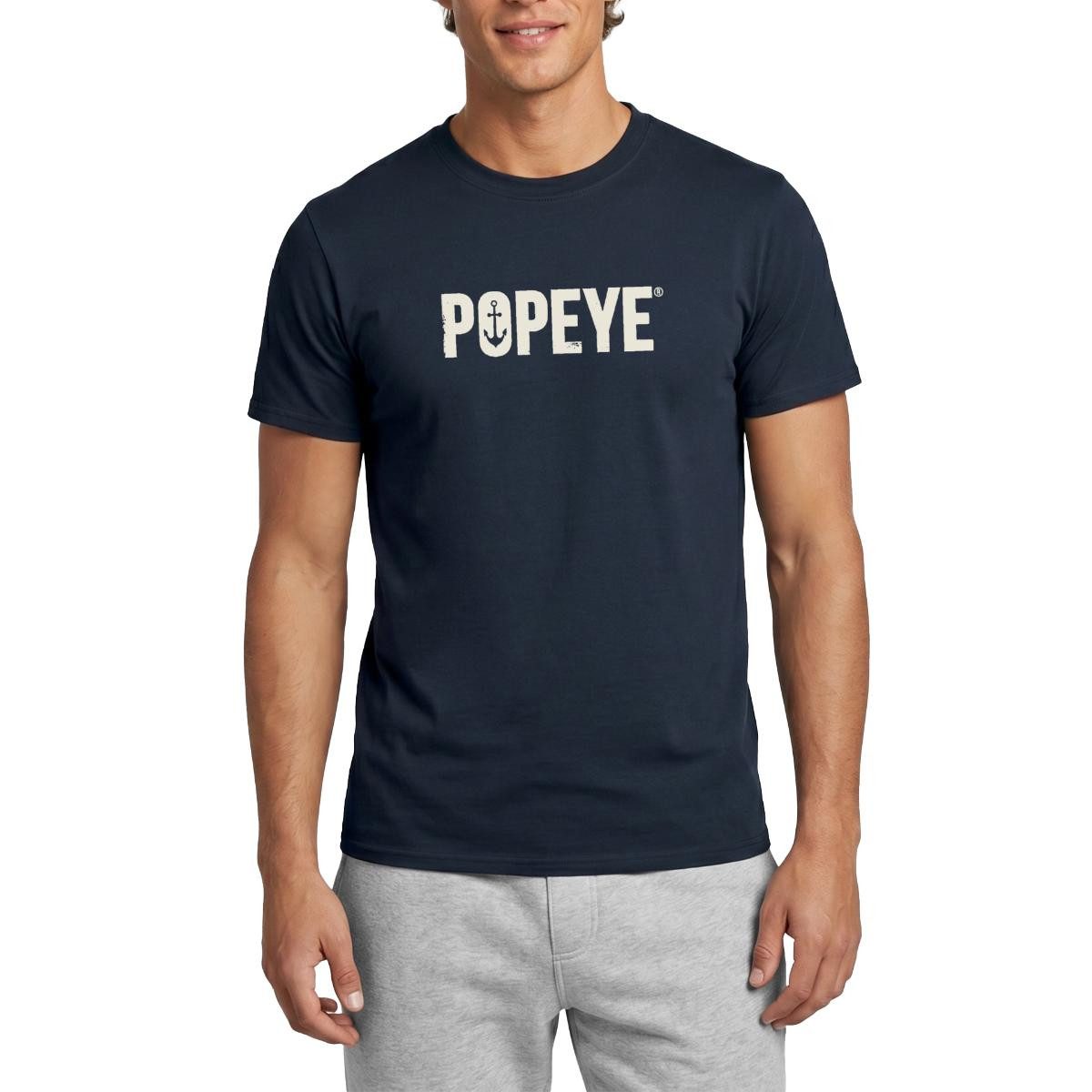 T-Shirt Popeye Weißes Logo Männer T-Shirt