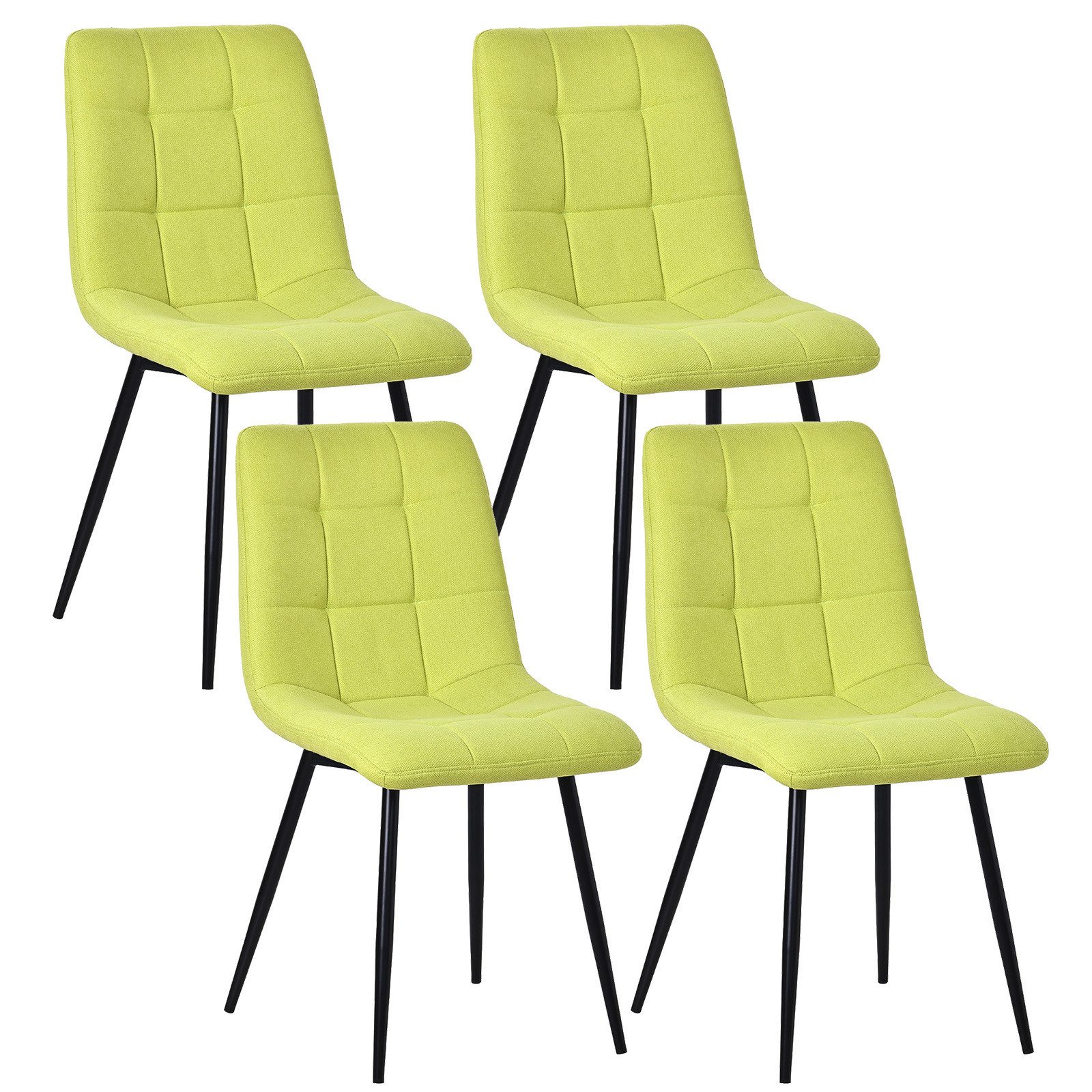 HOMAVO Esszimmerstuhl Stuhlset 4 Stick in Kunstleder und Stoff-gepolstert, modern (4er-Set), Modernes Design, EN12520 geprüft, für Esszimmer/Arbeitszimmer geeignet