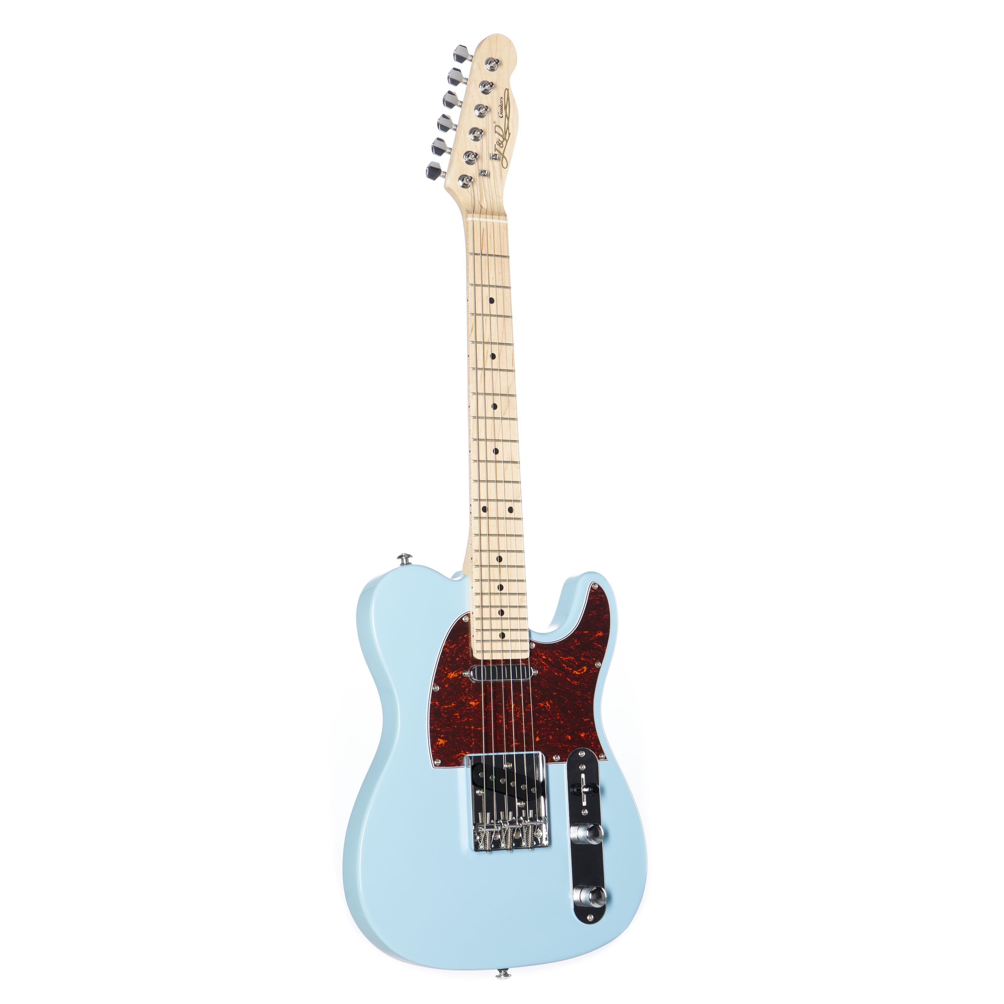 J & D E-Gitarre, E-Gitarre im TL-MINI-Stil mit Erle-Korpus Ahorn-Hals Keramik Single Coil Sky Blue Vintage Style, E-Gitarren, T-Modelle, E-Gitarre, TL-MINI-Stil, Vintage Style
