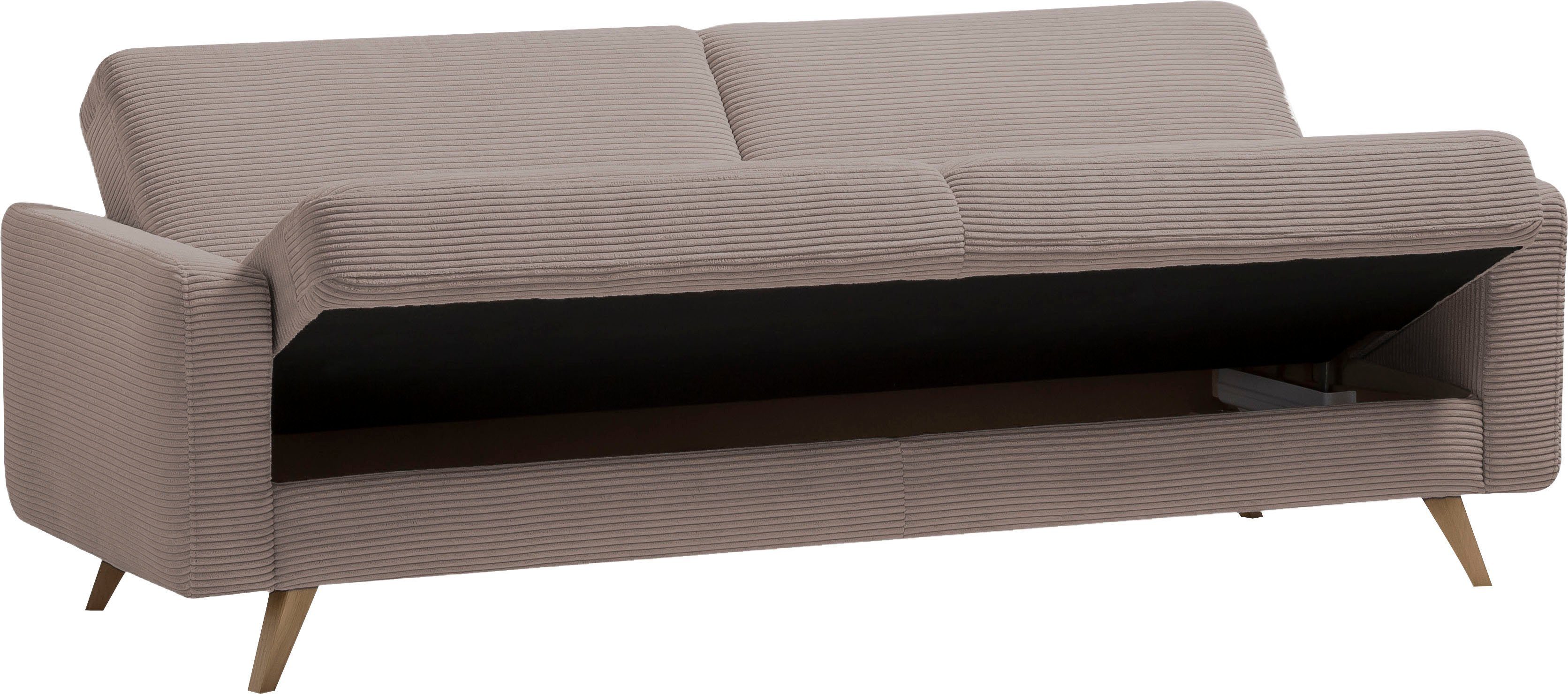 fashion Bettfunktion exxpo und Bettkasten Inklusive 3-Sitzer sofa - Samso, cappucino