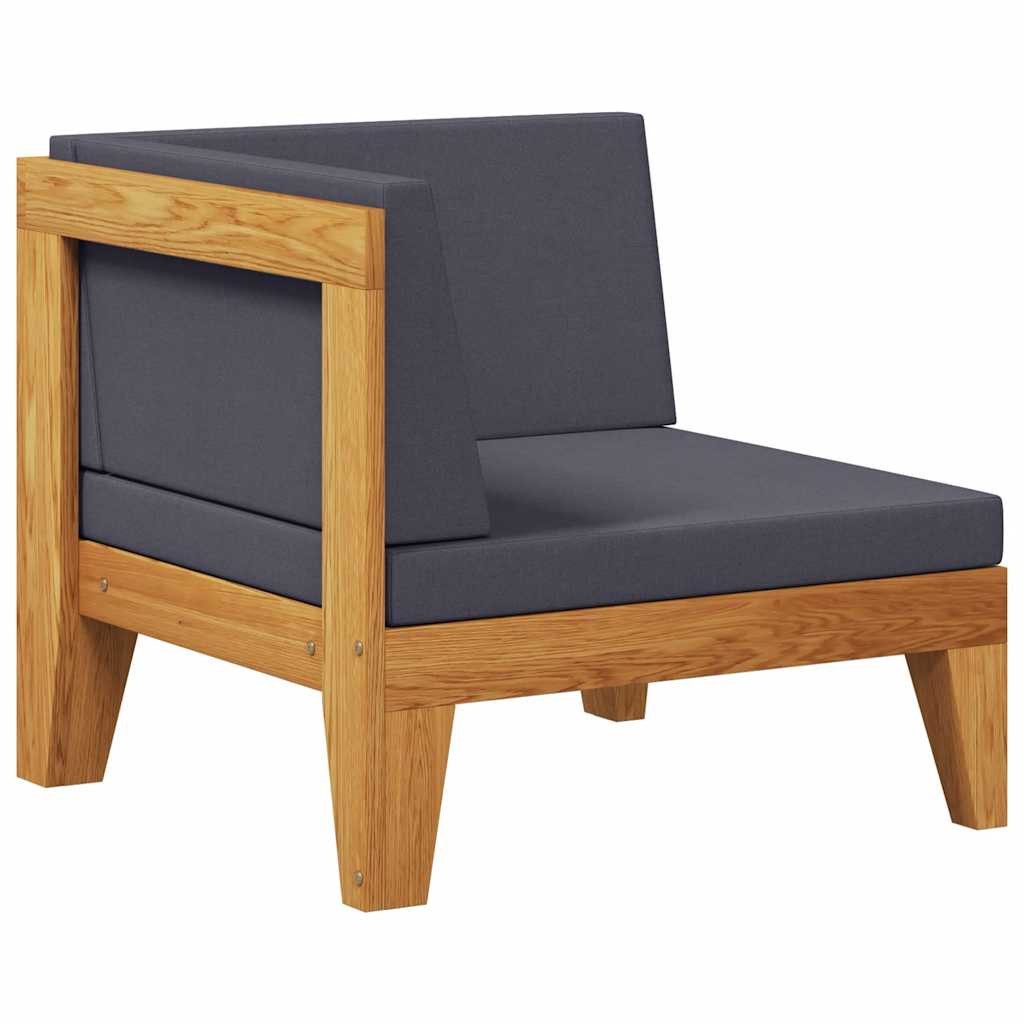 vidaXL Sofaelement Modular-Ecksofa mit Dunkelgrauen Kissen Massivholz (1 St)