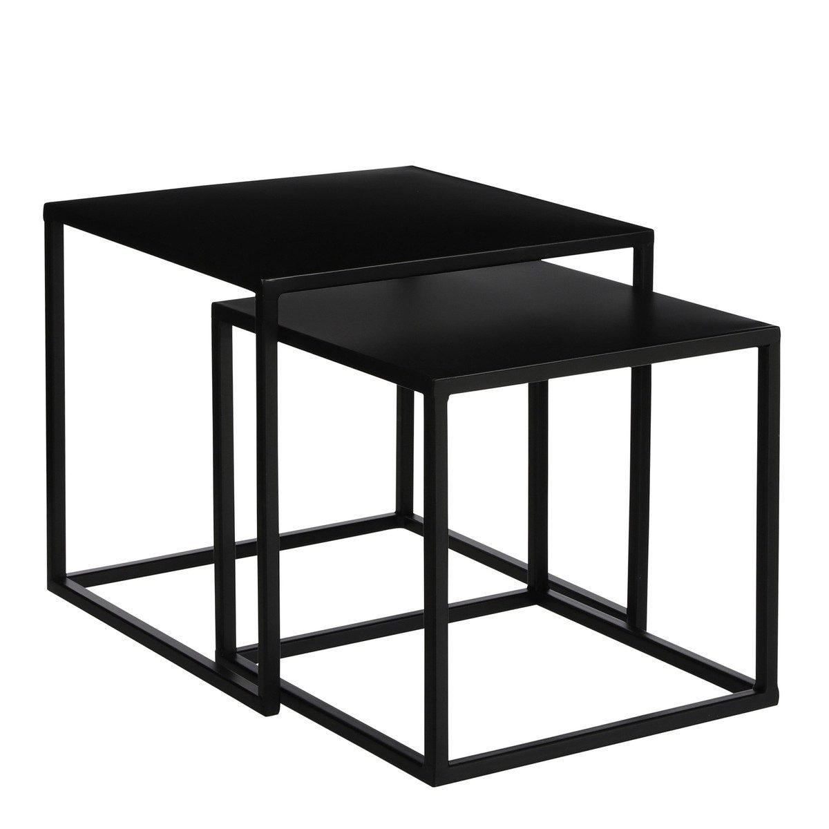 Mica Decorations Beistelltisch Mica Decorations Goa Beistelltisch schwarz Satz von 2 - l35xb35xh33cm