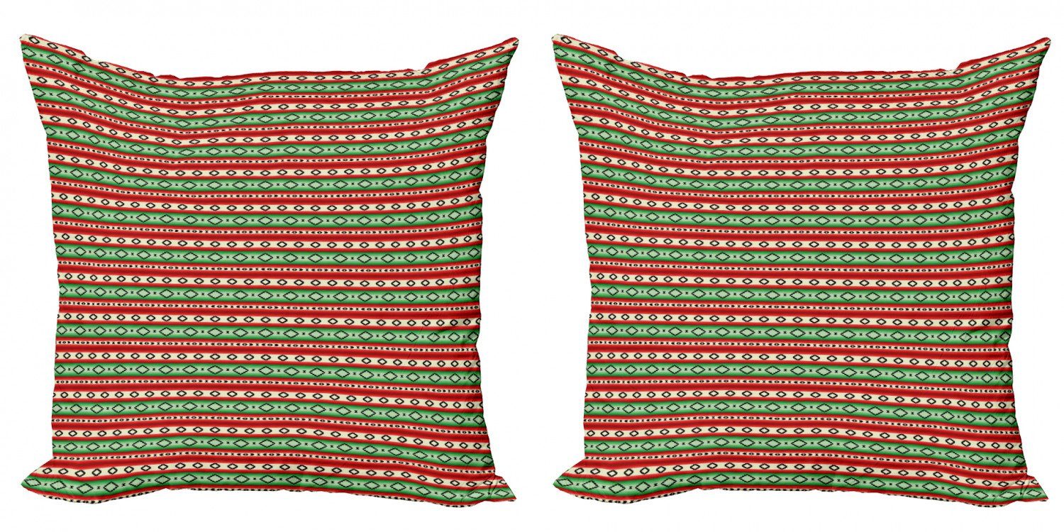 Kissenbezüge Modern Accent Doppelseitiger Digitaldruck, Abakuhaus (2 Stück), Fiesta Mexican Blanket Pattern