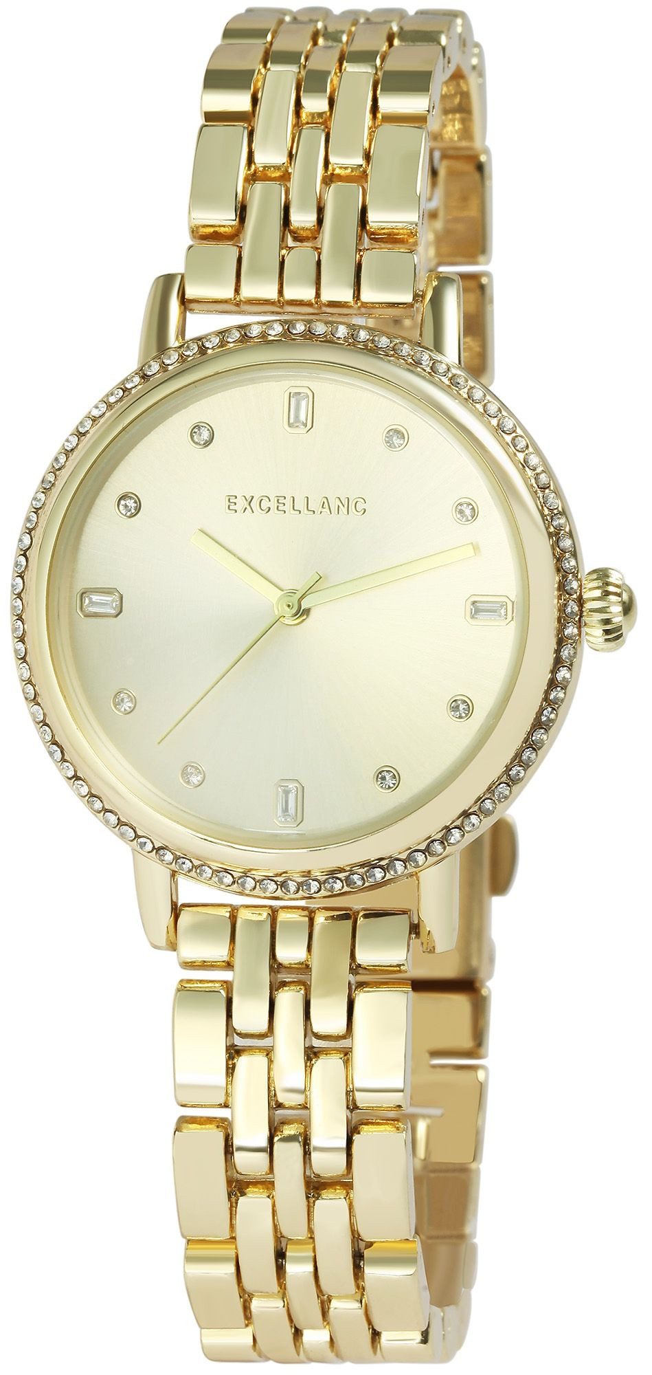 EXCELLANC Quarzuhr 1800248 mit Metallarmband, Similibesatz, Mineralglas günstig online kaufen