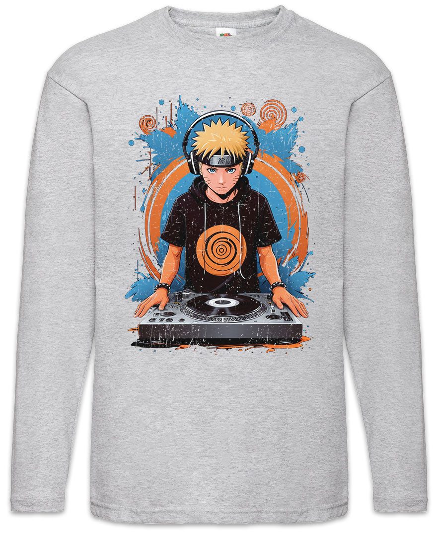 Langarmshirt Ninja DJ Langarm T-Shirt Shinobi System Anime Naruto Music Musik