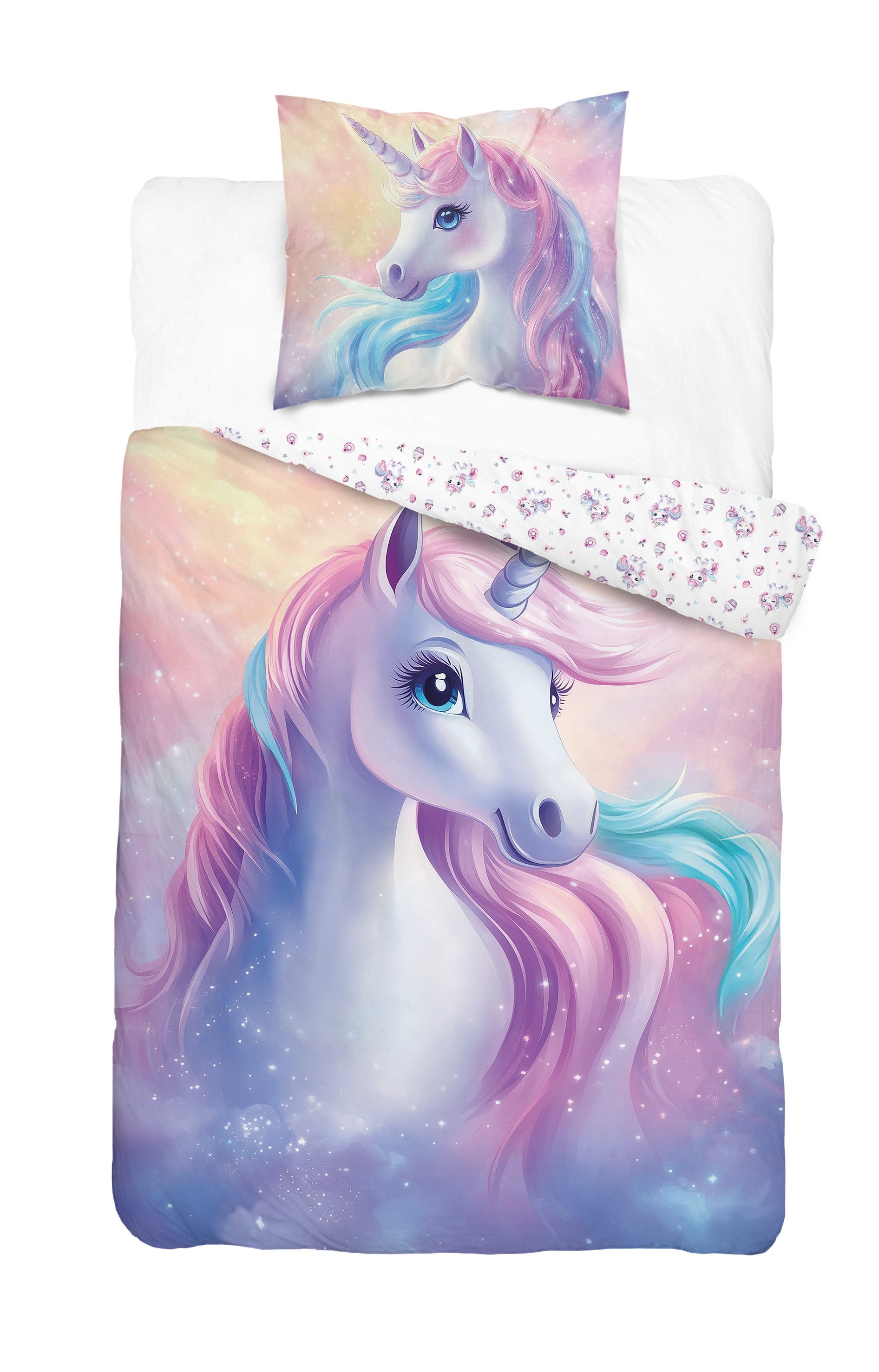 Detexpol Kinderbettwäsche Set Pferdemotiv Einhorn 100% Baumwolle, Größe: 14 günstig online kaufen