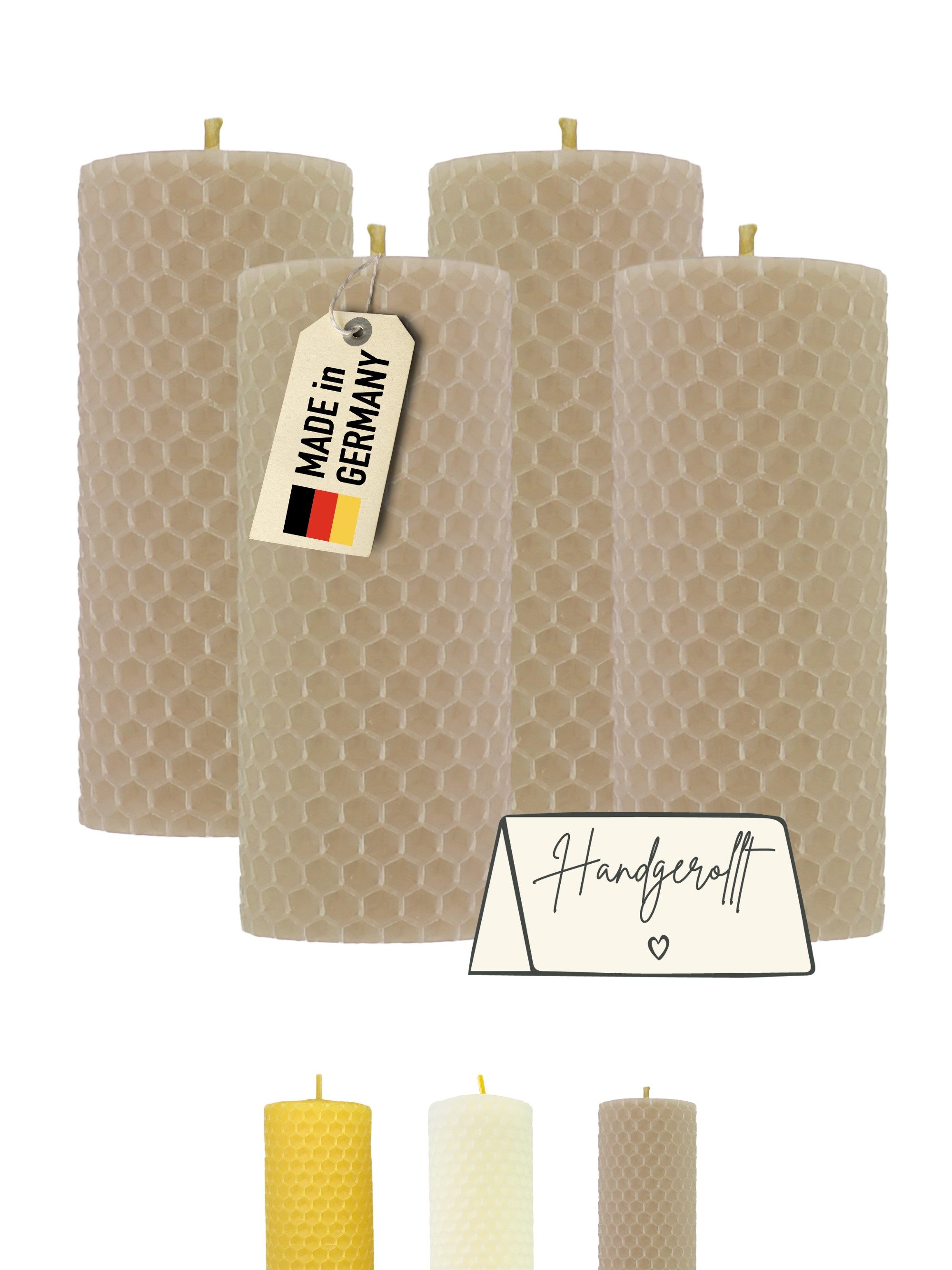 Wachsmann Bienenprodukte Bienenwachskerze handgerollt, 100 % günstig online kaufen