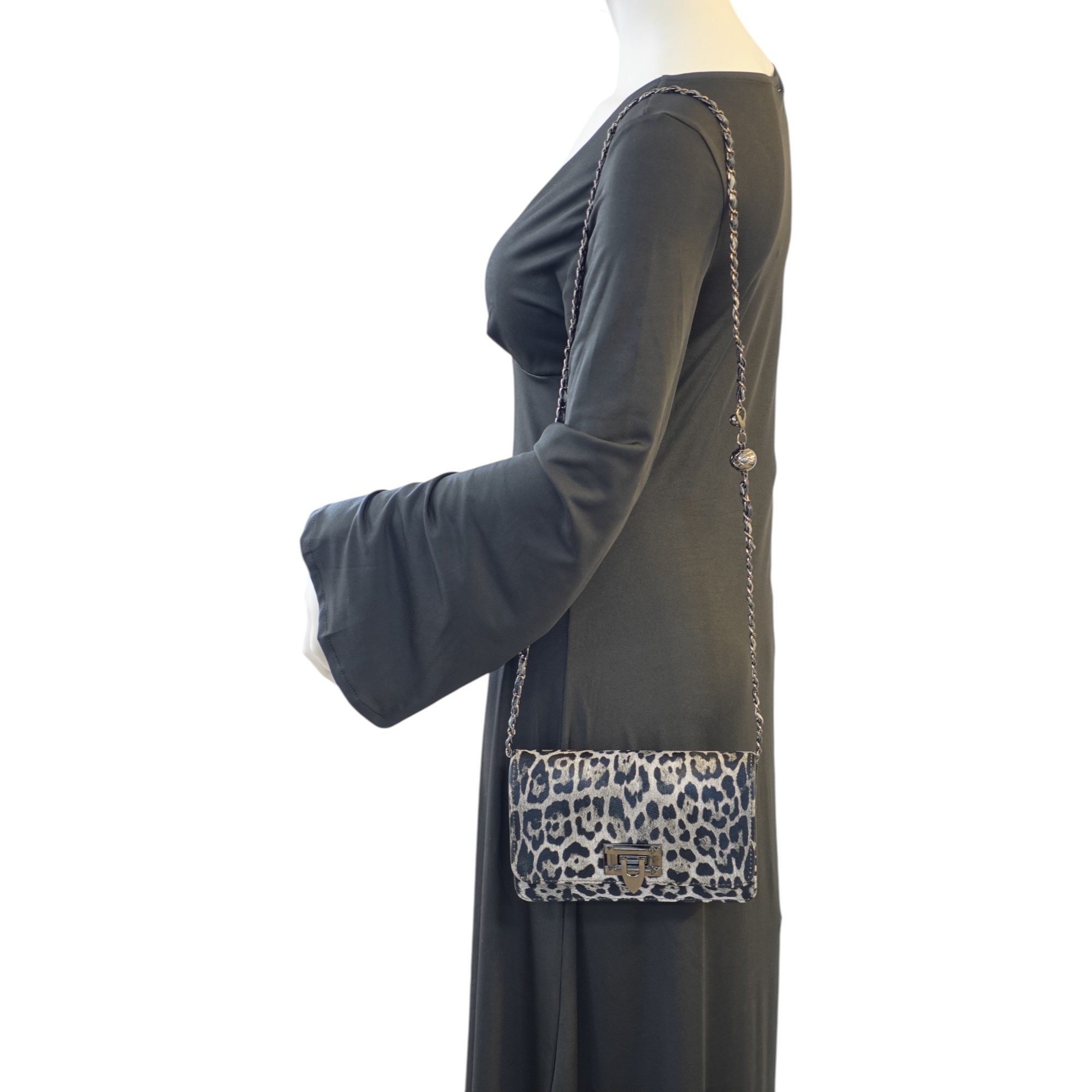 Eyecatcher Handtasche Léona – Damen Umhängetasche Leo-Print mit Kettenriemen aus Kunstleder (Einzeln, Einzeln) – Bild 3 von 4