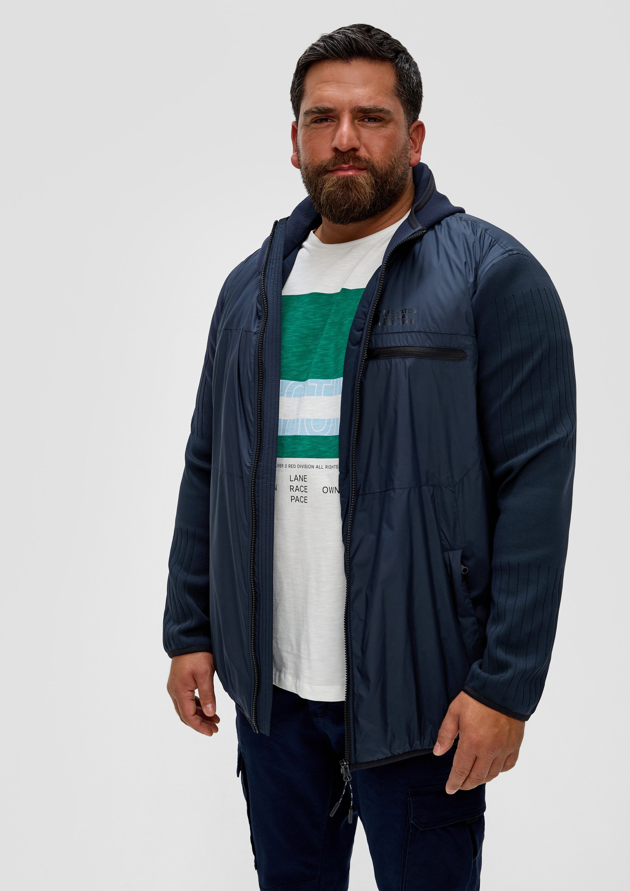 s.Oliver Funktionsjacke Outdoor-Jacke Kapuzenjacke im Fabricmix
