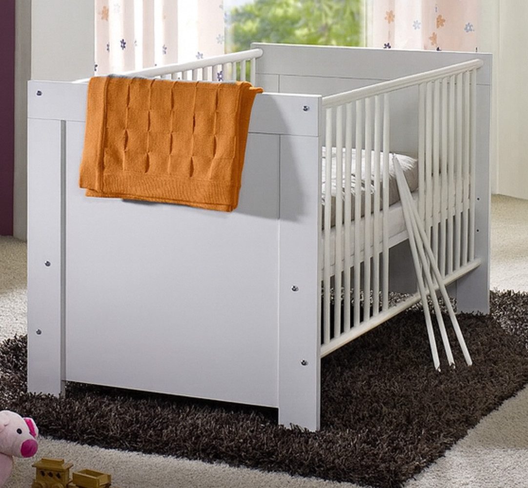 Mäusbacher Babybett in weiss matt, Holzwerkstoff - 78x82x144cm (BxHxT)