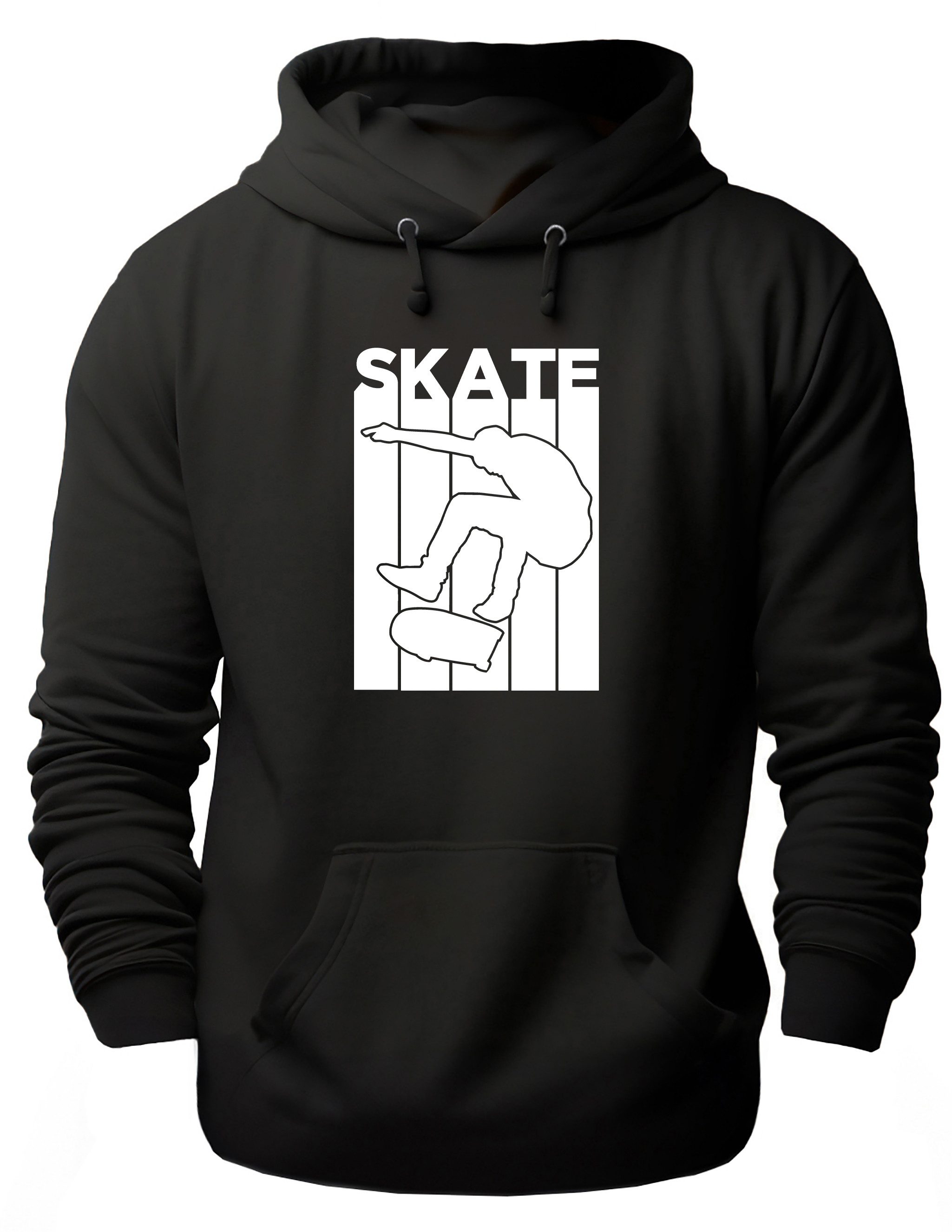 MyDesign24 Hoodie Damen und Herren Kapuzensweater - springender Skater Skater Pullover i512