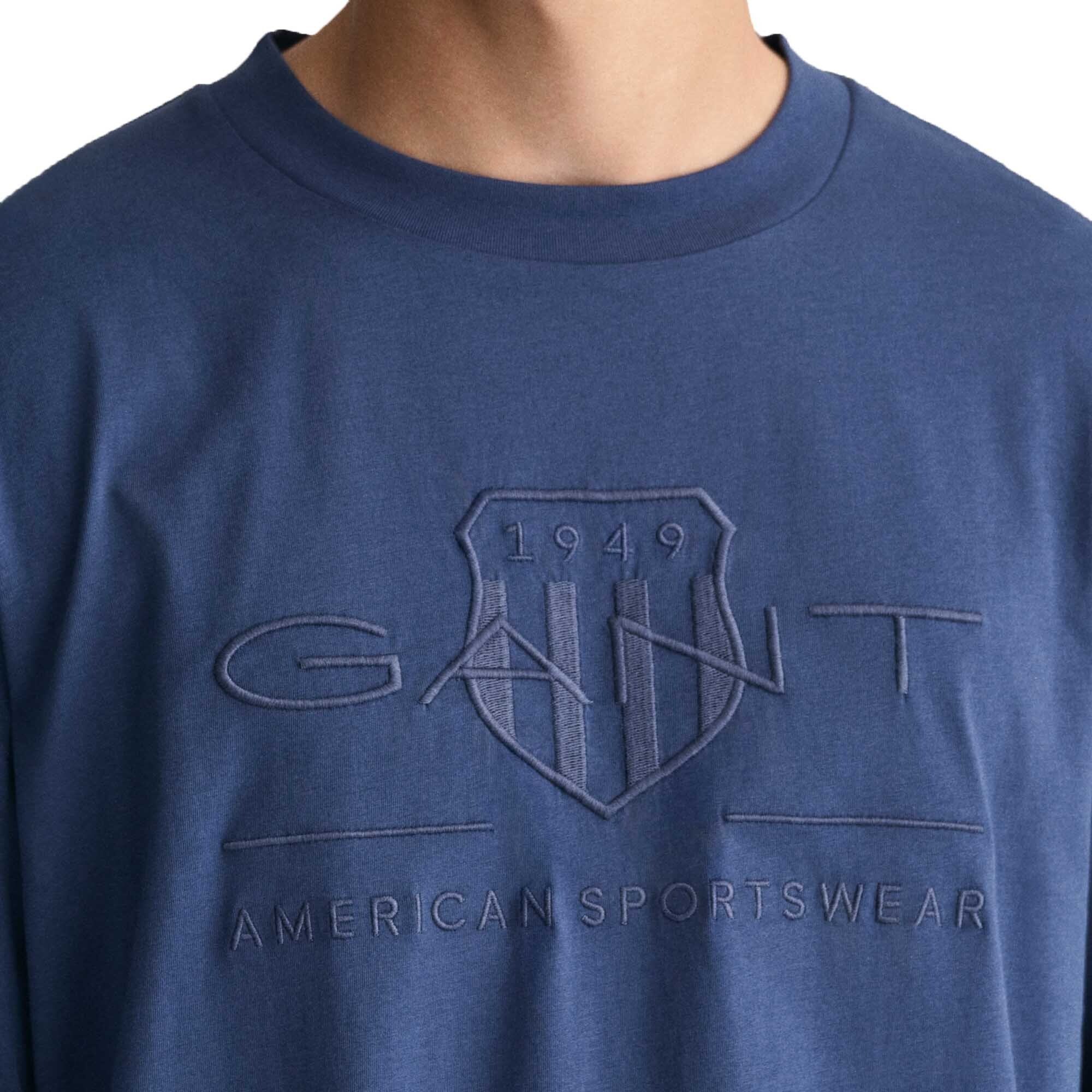 T-Shirt Herren - Gant TONAL Dunkelblau REG T-Shirt T-SHIRT SHIELD