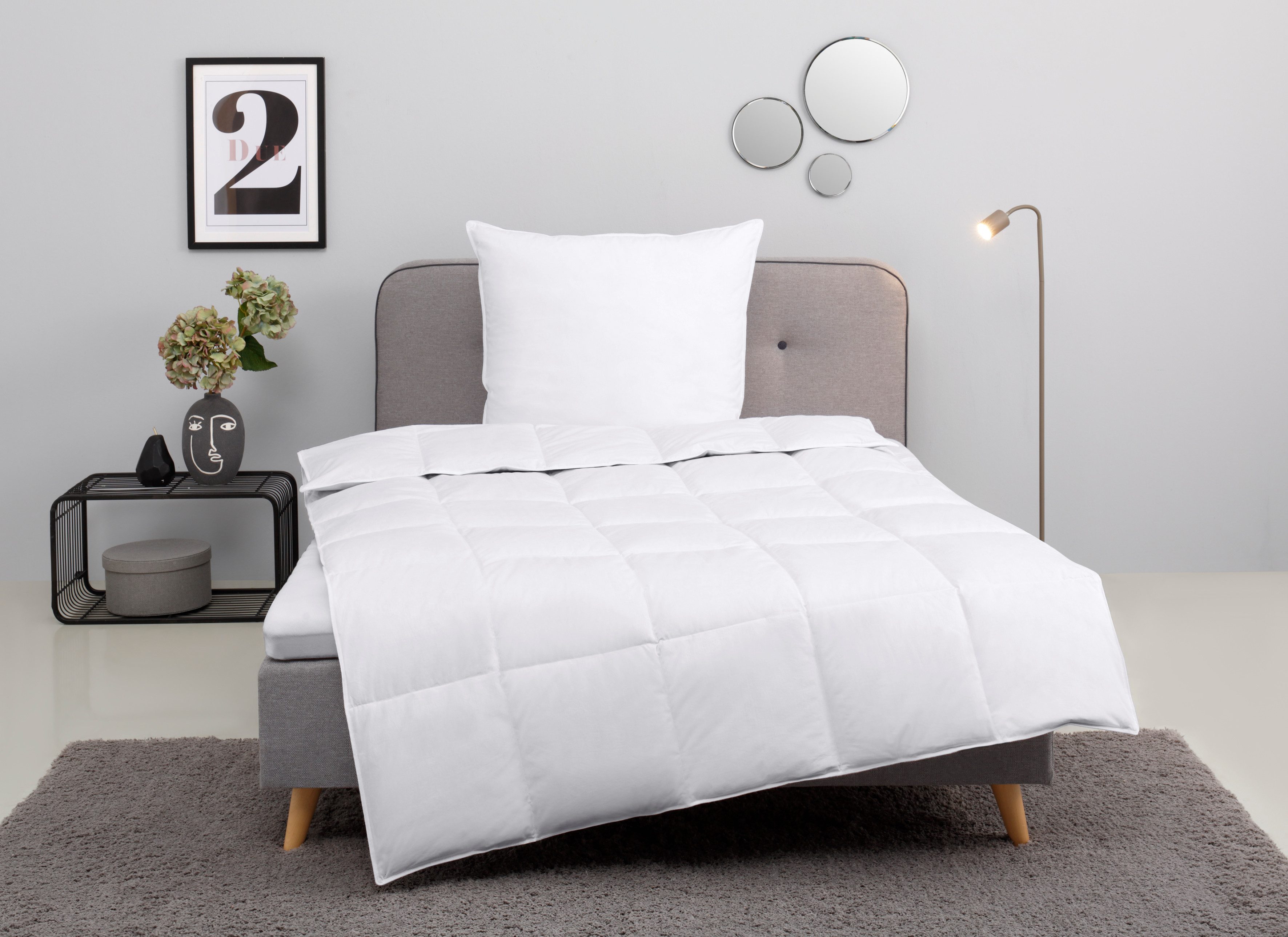 my home Daunenbettdecke + Kopfkissen Cavanelle günstig online kaufen