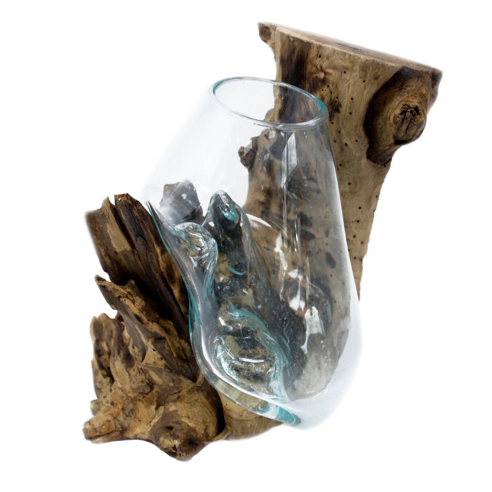 Deko-Glas Geschmolzenes Glas auf Holz - hängenden Schüssel