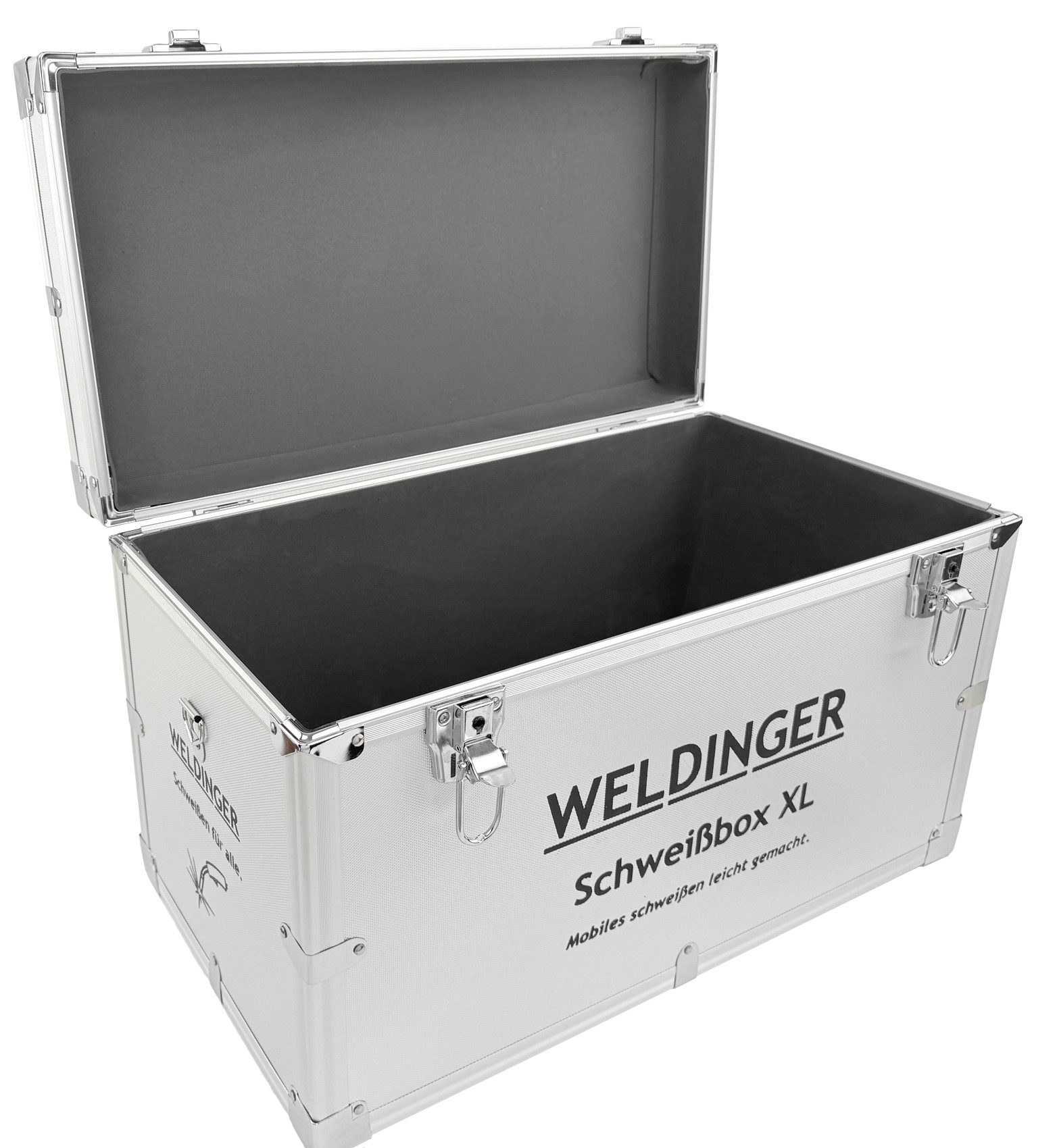 WELDINGER Werkzeugkoffer Schweißgerätekoffer Schweißbox XL Innenmaß 500x260x300 mm abschließbar