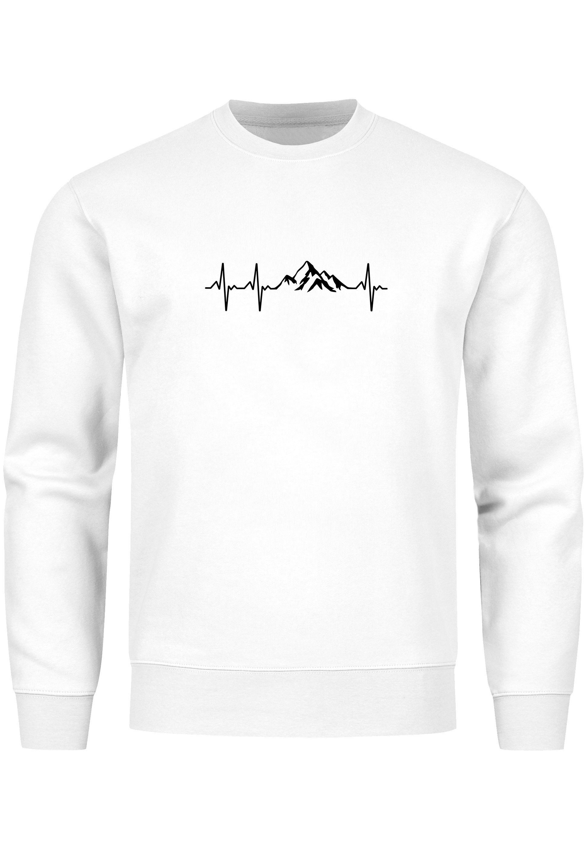 Neverless Sweatshirt Sweatshirt Herren Wandern Berge Herzschlag Outdoor Run günstig online kaufen