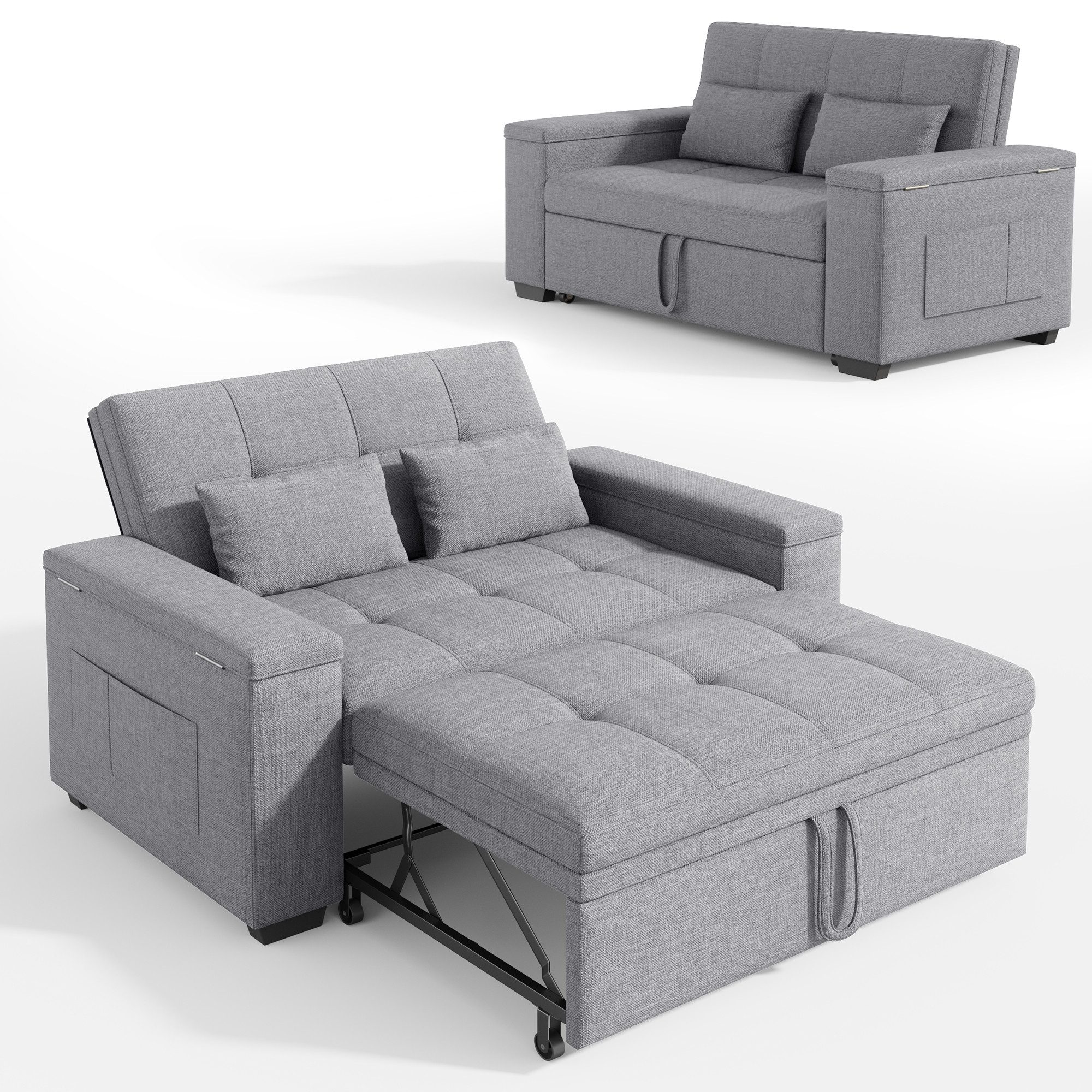 Bealife Schlafsofa 2-Sitzer, Drei verstellbare Rückenlehnenwinkel, B:157CM