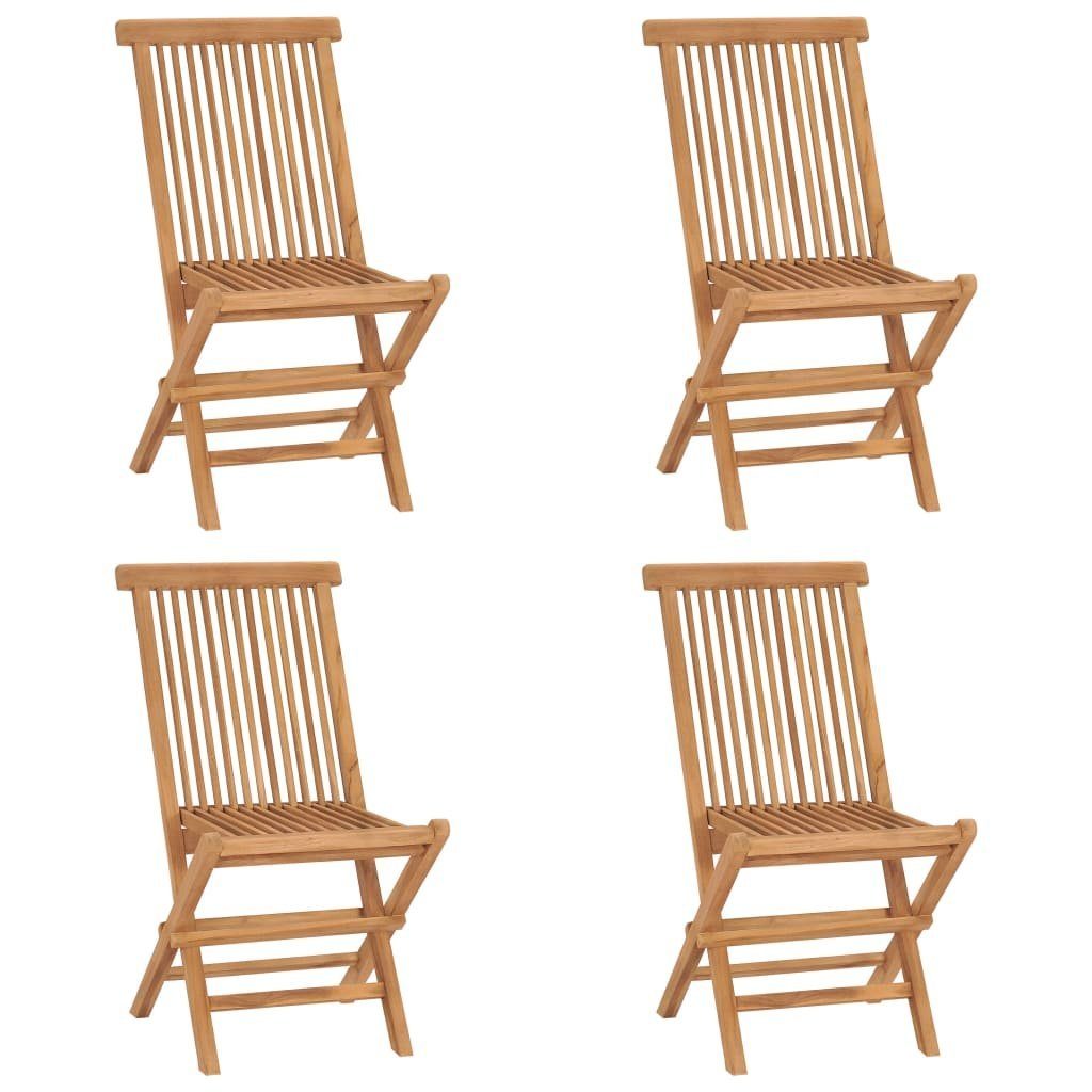 vidaXL Gartenstuhl »Klappbare Gartenstühle 4 Stk. Massivholz Teak