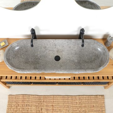 wohnfreuden Aufsatzwaschbecken Marmor Waschbecken EROSI Gr. XL 120 cm grau oval (Kein Set), 90_102292