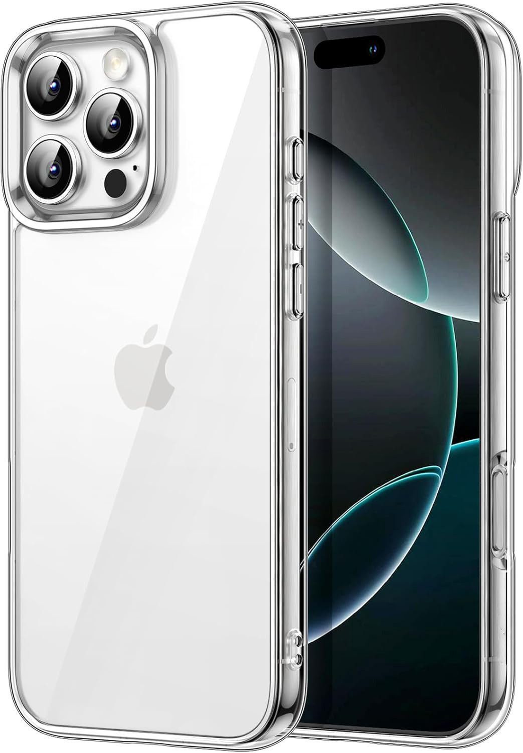 Fyrove Handyhülle Hülle für iPhone 16 Pro 6,3 Zoll, Anti-Kratzer Transparent Rückseite, Stoßfeste dünne Silikon hülle,Kameraschutz,TPU Handyhülle-Durchsichtig