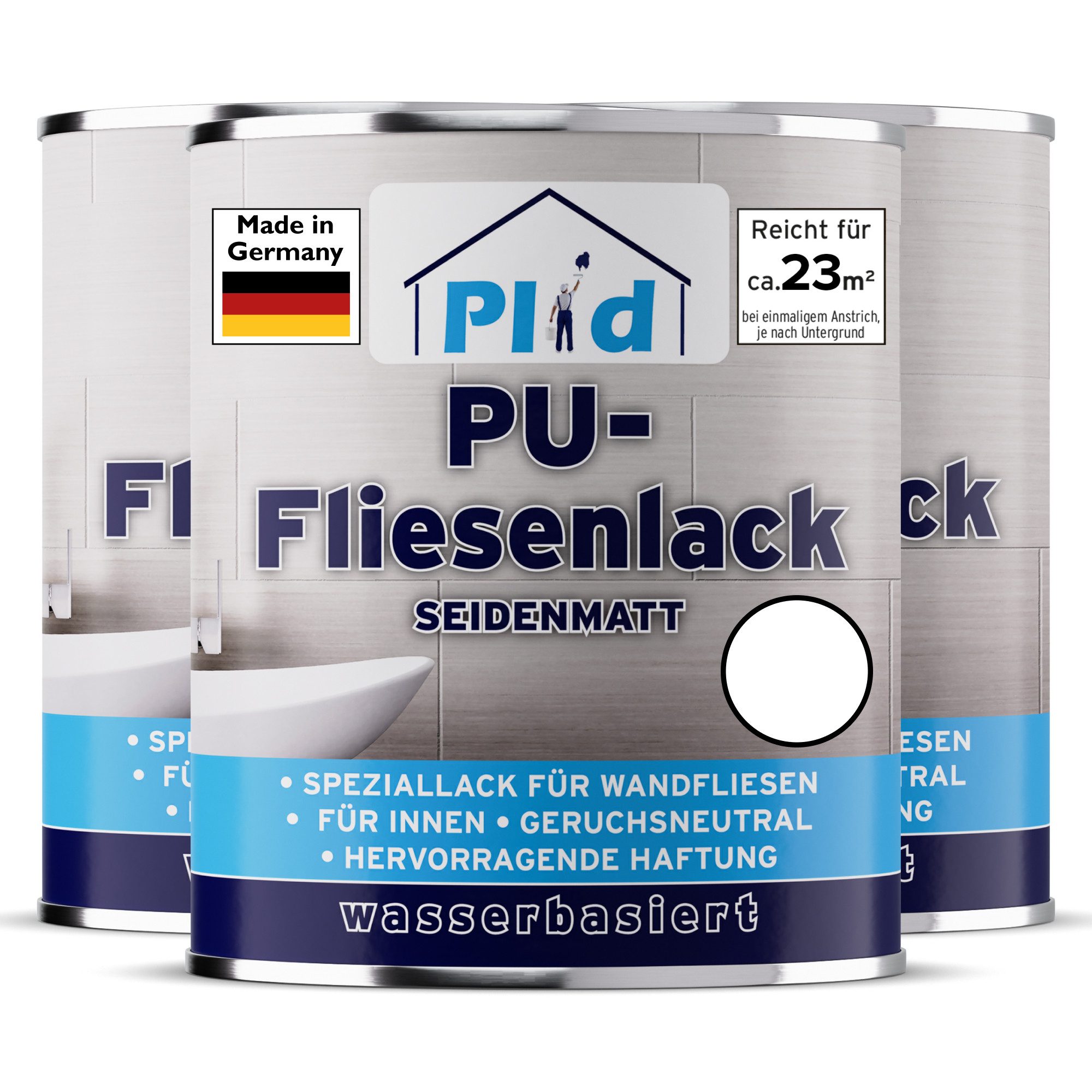 plid Fliesenlack Fliesenlack Fliesen Lack Fliesenfarbe Fliesen / Lackieren Bad Küche, schnelltrocknend, spritzwasserbeständig, verarbeitungsfertig