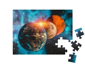 puzzleYOU Puzzle Sonnensystem, Milchstraße, Erde, Mond und Mars, 48 Puzzleteile, puzzleYOU-Kollektionen Weltraum, Universum