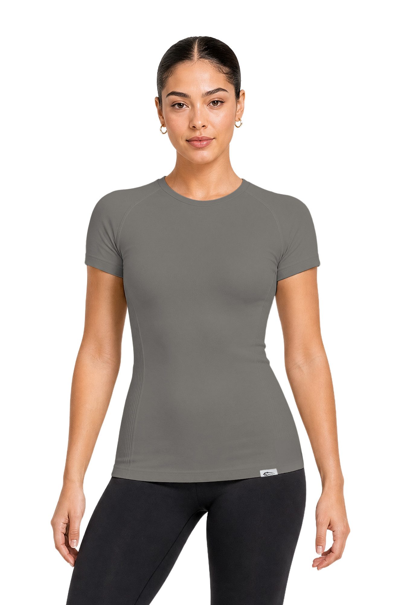 Smilodox T-Shirt Lyana, Damen Shirt, Shaped Fit, Rundhals, für Gym & Freizeit Stretch, weiches Material, Basic, Laufshirt