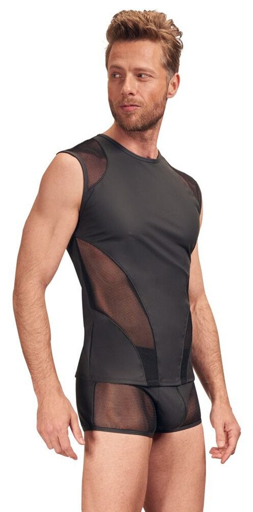 NEK Muskelshirt Ärmelloses Shirt halb transparent halb Mattlook - schwarz (1-tlg) Streichelweiche Oberfläche