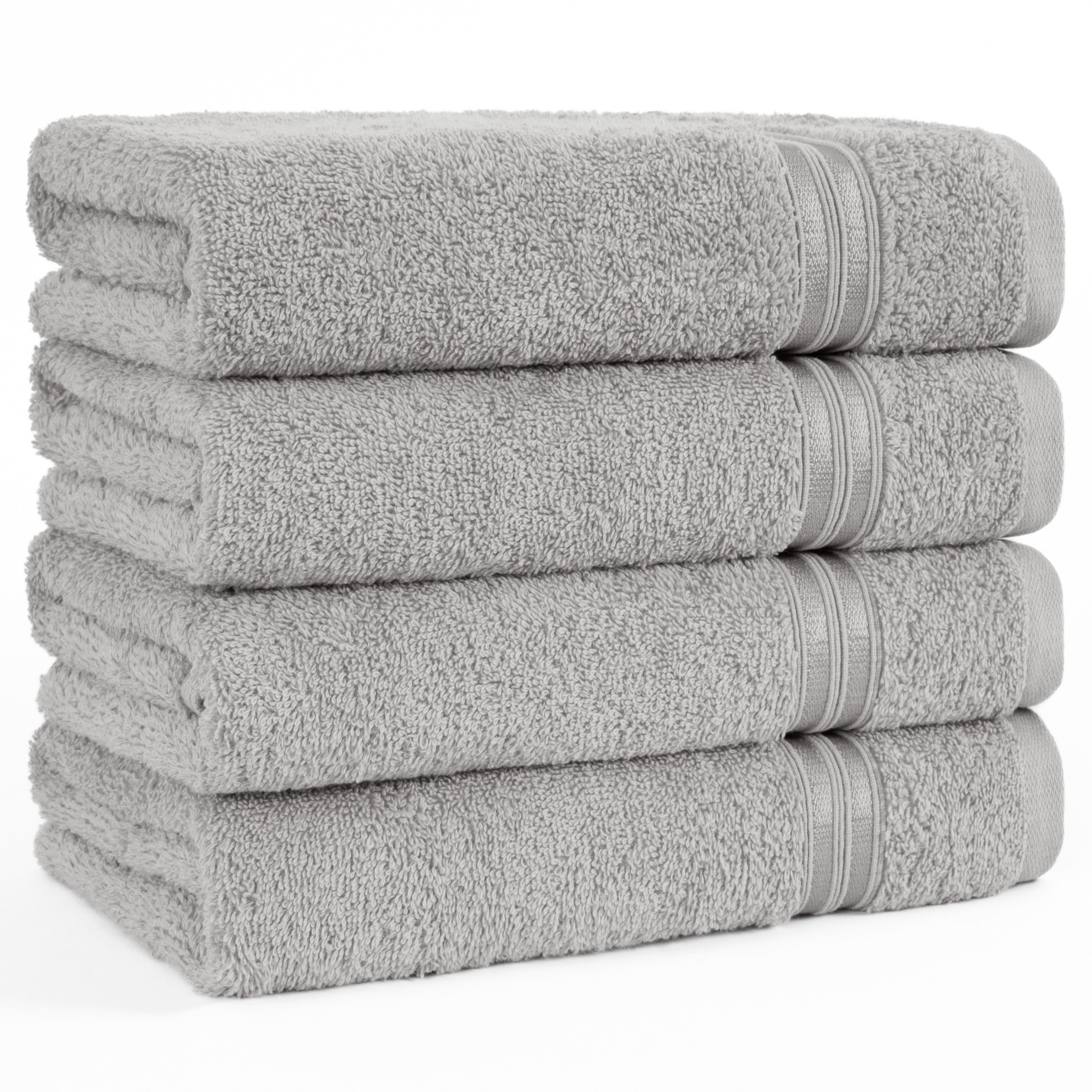 HAMMETEX Handtuch Set 4er Set Handtücher 50x100 cm, 100% Baumwolle, Weich & Saugstark, Frottier (Set, 4-St), mit Bordüre, einfarbig, weich