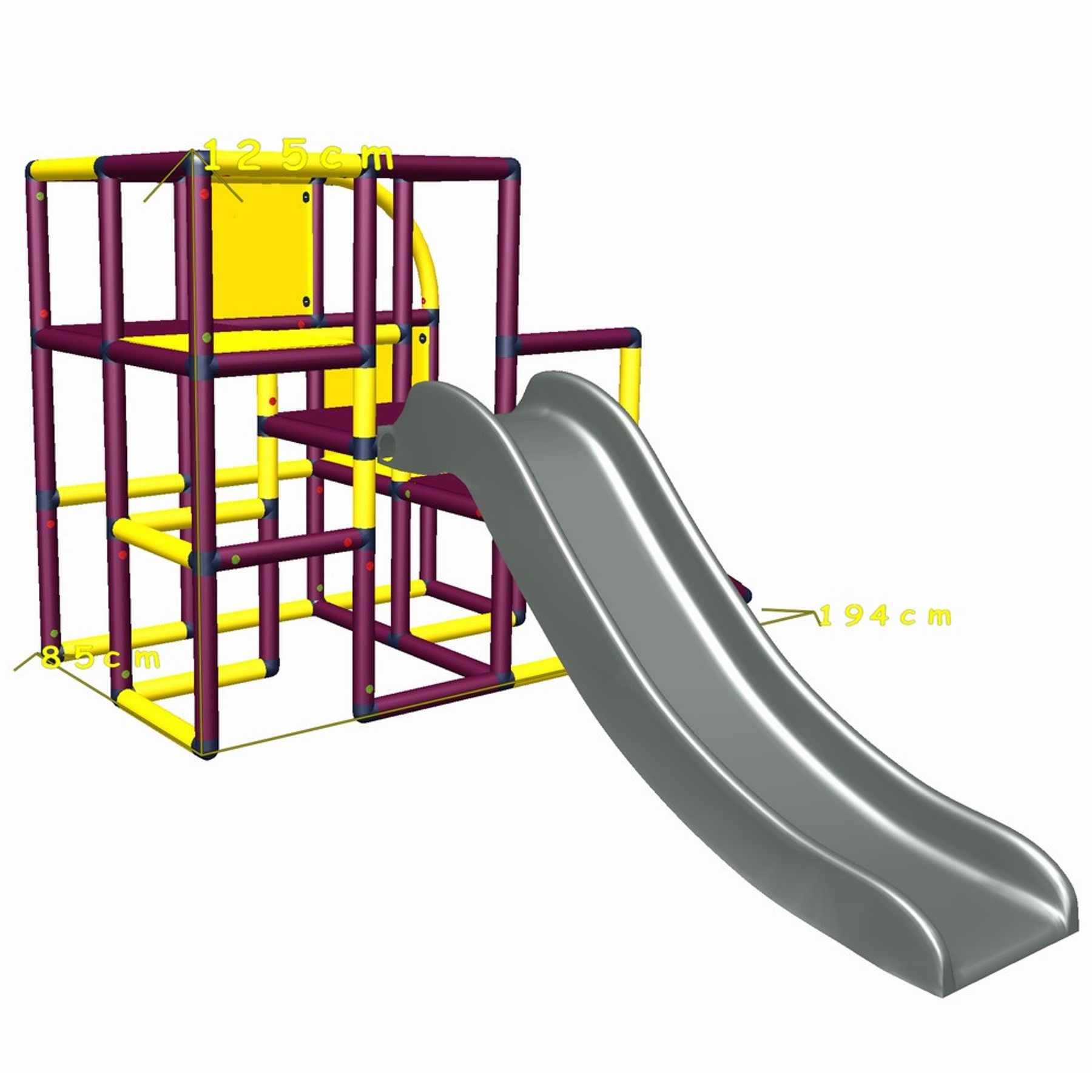 move and stic IRIS mit Rutsche und Schräge Konstruktions-Spielset, In- und Outdoor