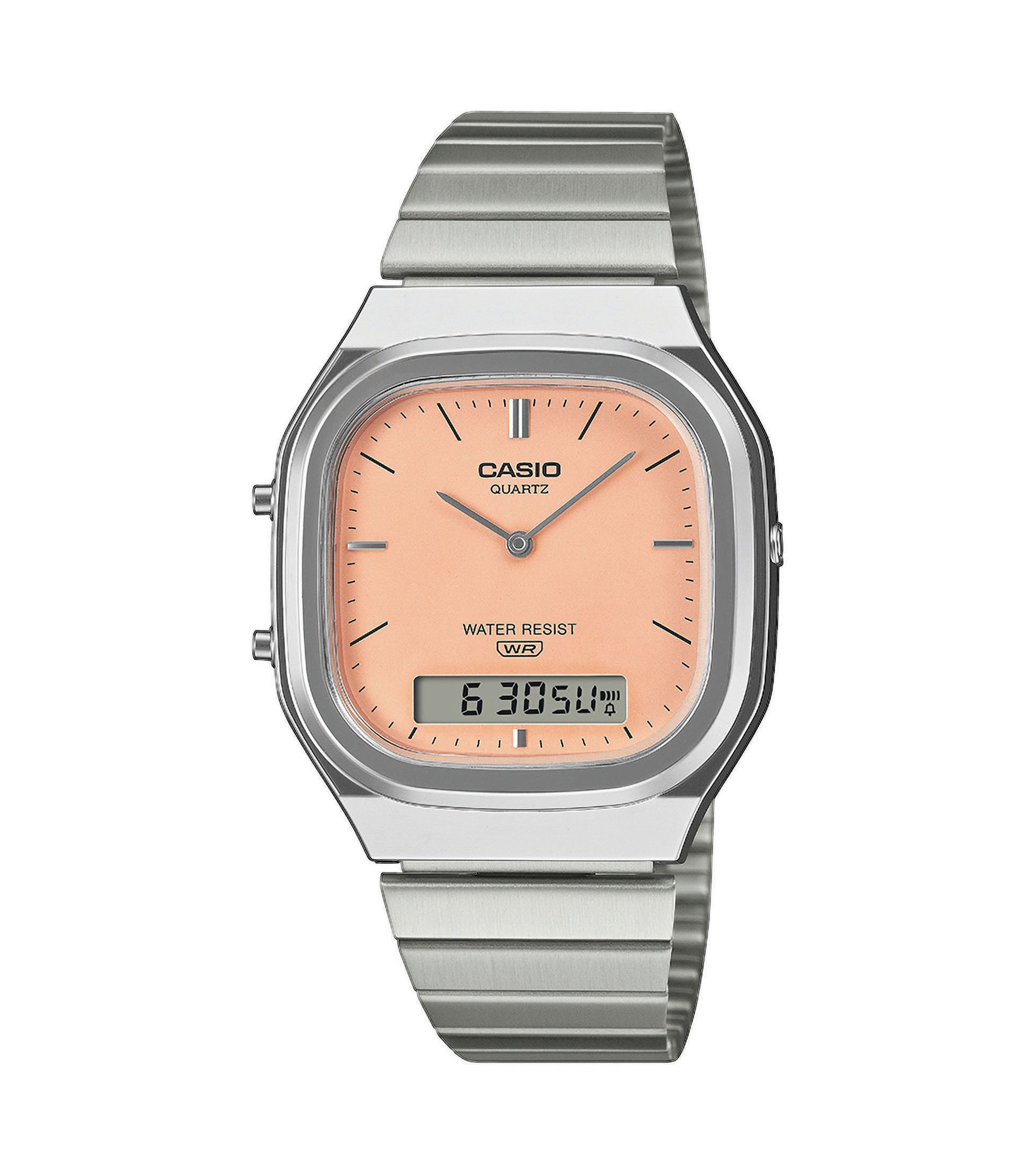 CASIO VINTAGE Chronograph AQ-240E-4AEF, Quarzuhr, Armbanduhr, Damenuhr, Herrenuhr, Edelstahlarmband, analog