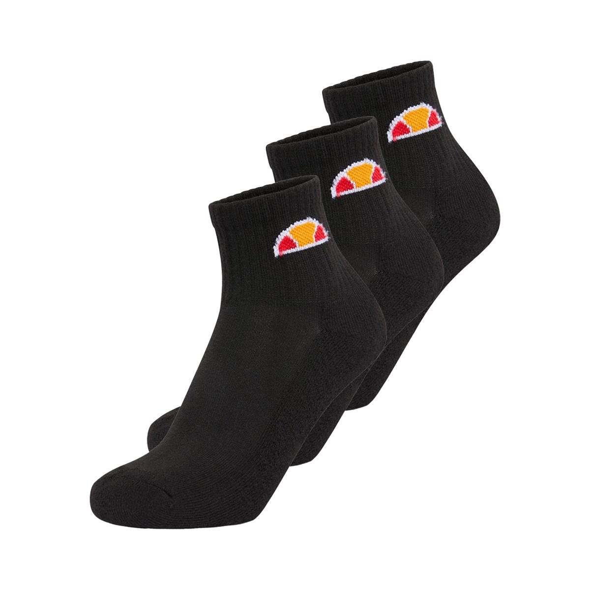 Ellesse Sneakersocken Unisex Quarter Socken, Schwarz Ankle 3 - Tallo, Paar