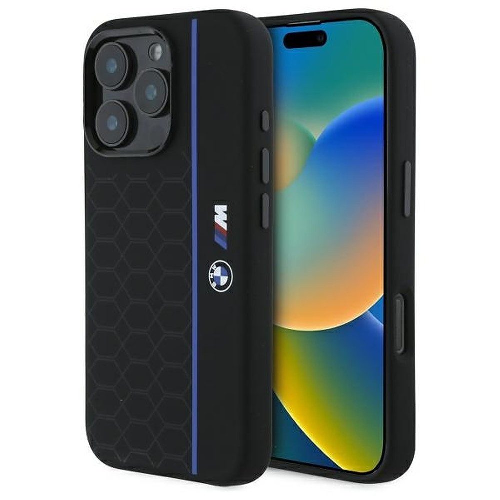 BMW Handyhülle Schutzhülle Magnethülle Rückschale 6,9 Zoll, MagSafe-kompatibel, Hexagon-Prägung, Soft-Touch