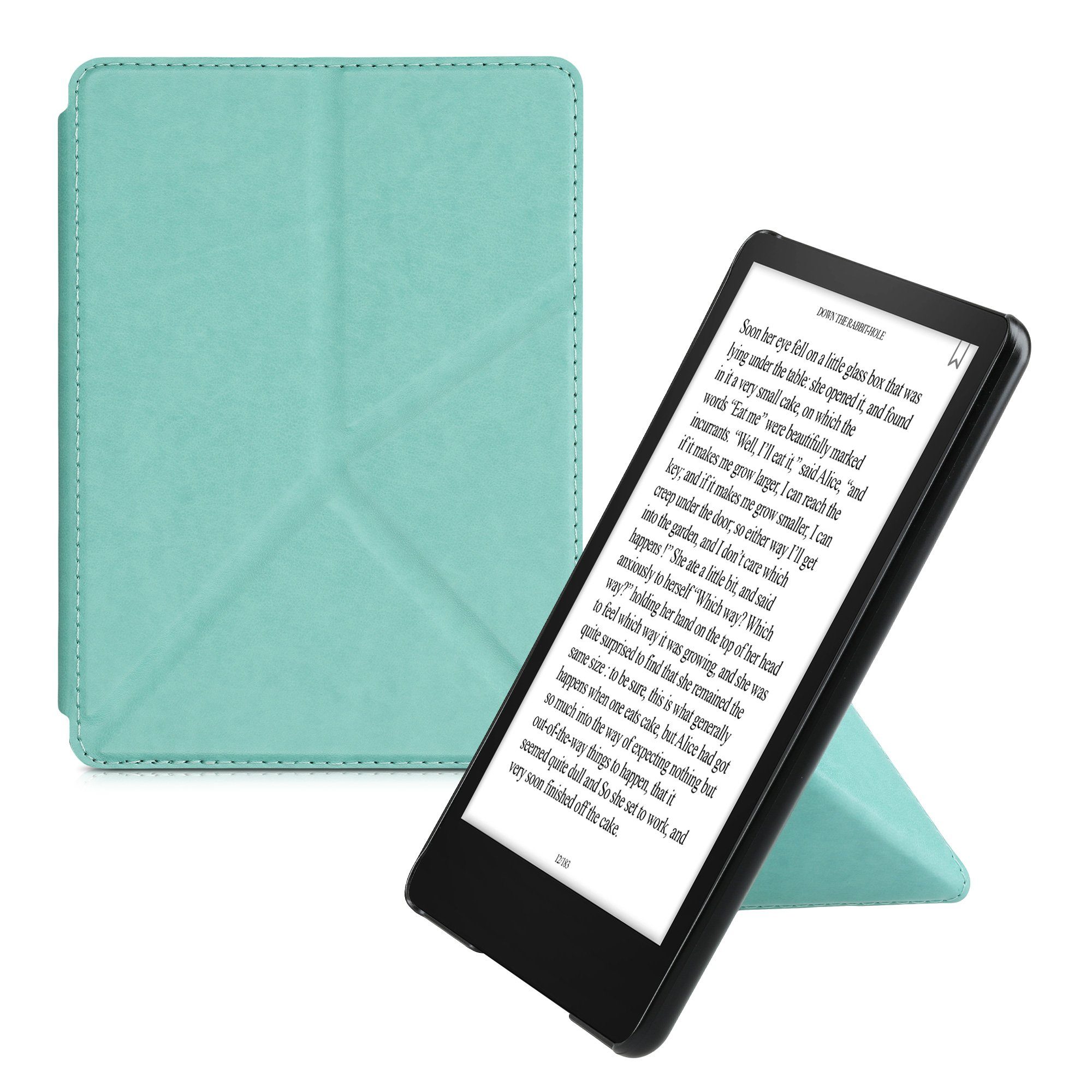 kwmobile E-Reader-Hülle Hülle für Amazon Kindle Paperwhite 11. Generation  2021, Kunstleder eReader Schutzhülle - Flip Cover Case, Kunstleder  Klapphülle mit cooler Origami Falt-Standfunktion