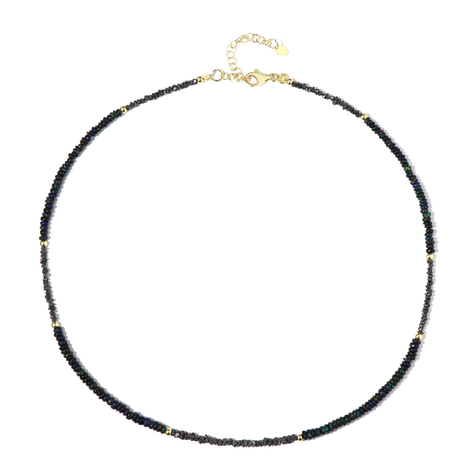 Cavill Silberkette Cavill Kette, 20,63 ct schwarze Diamanten & Opale, Gold- günstig online kaufen