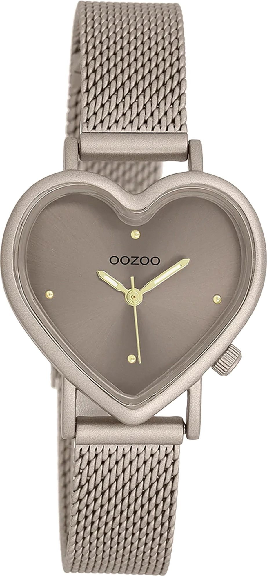OOZOO Quarzuhr Oozoo Damen Armbanduhr OOZOO Timepieces, (Analoguhr), Damenuhr herzform, extra groß (ca28x29mm) Metallarmband, Fashion-Style