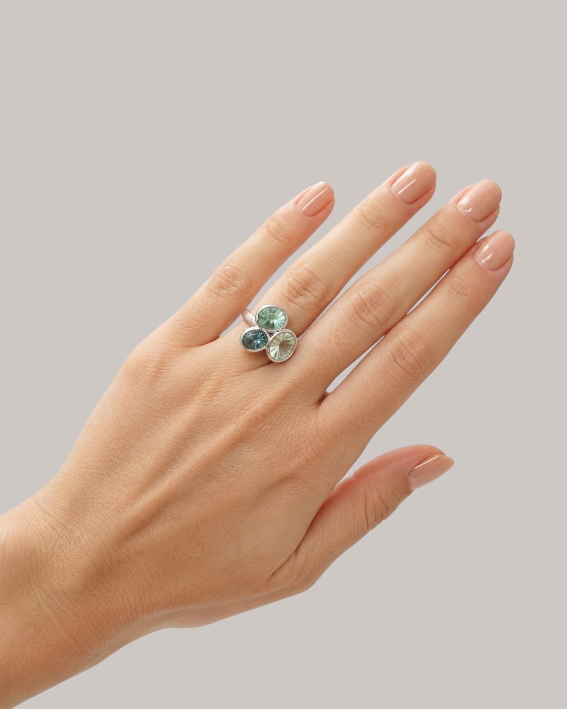 Sogni d'oro Fingerring Fluorit Komposition, Silber 925