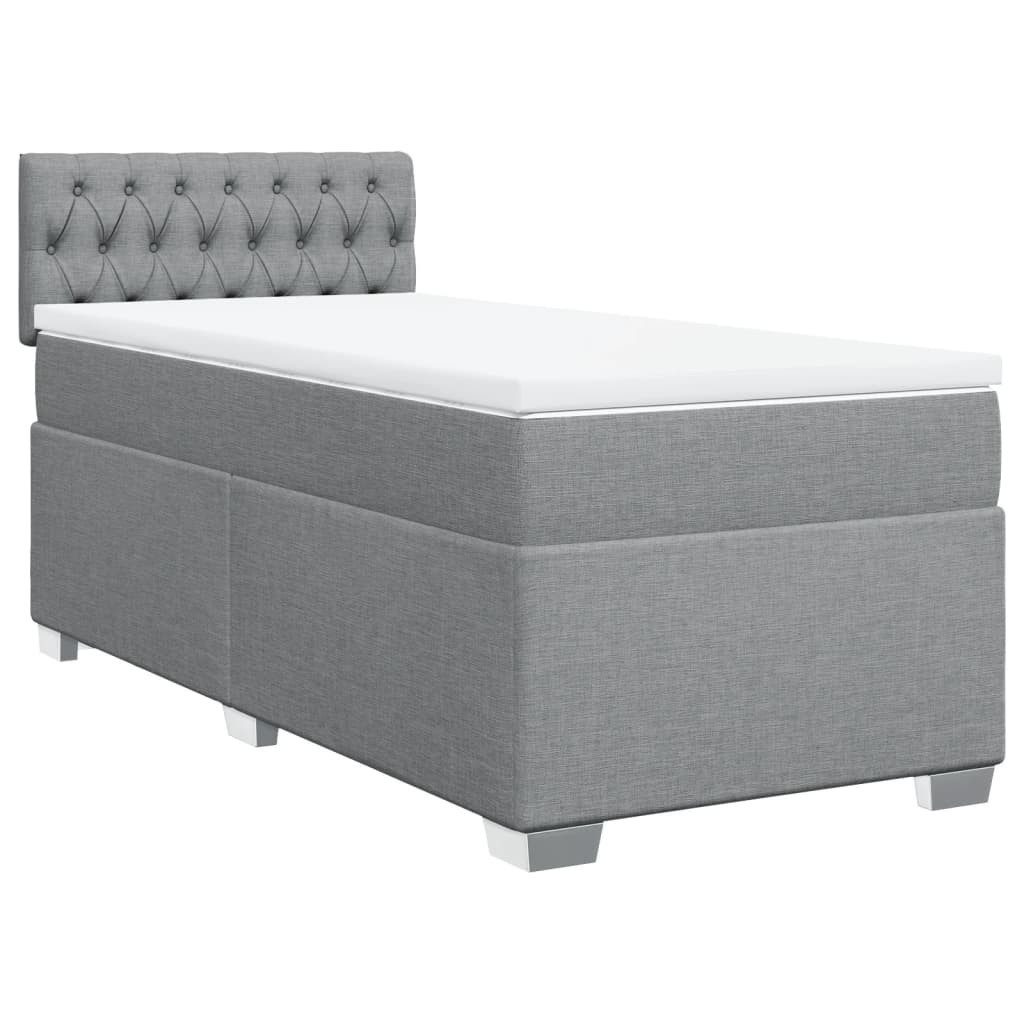 vidaXL Bett Boxspringbett mit Matratze Hellgrau günstig online kaufen