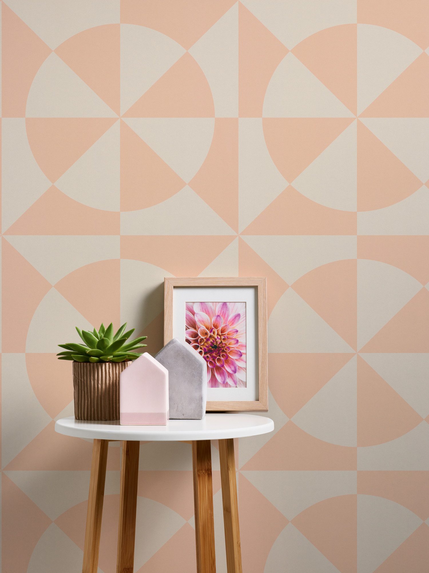 living walls Vliestapete LIMITED – Pastell Geometrie, leicht strukturiert, minimalistisch, colorblocking, geometrisch, (1 St), Kreise und Segmente in sanfter minimalistischer Pastelloptik