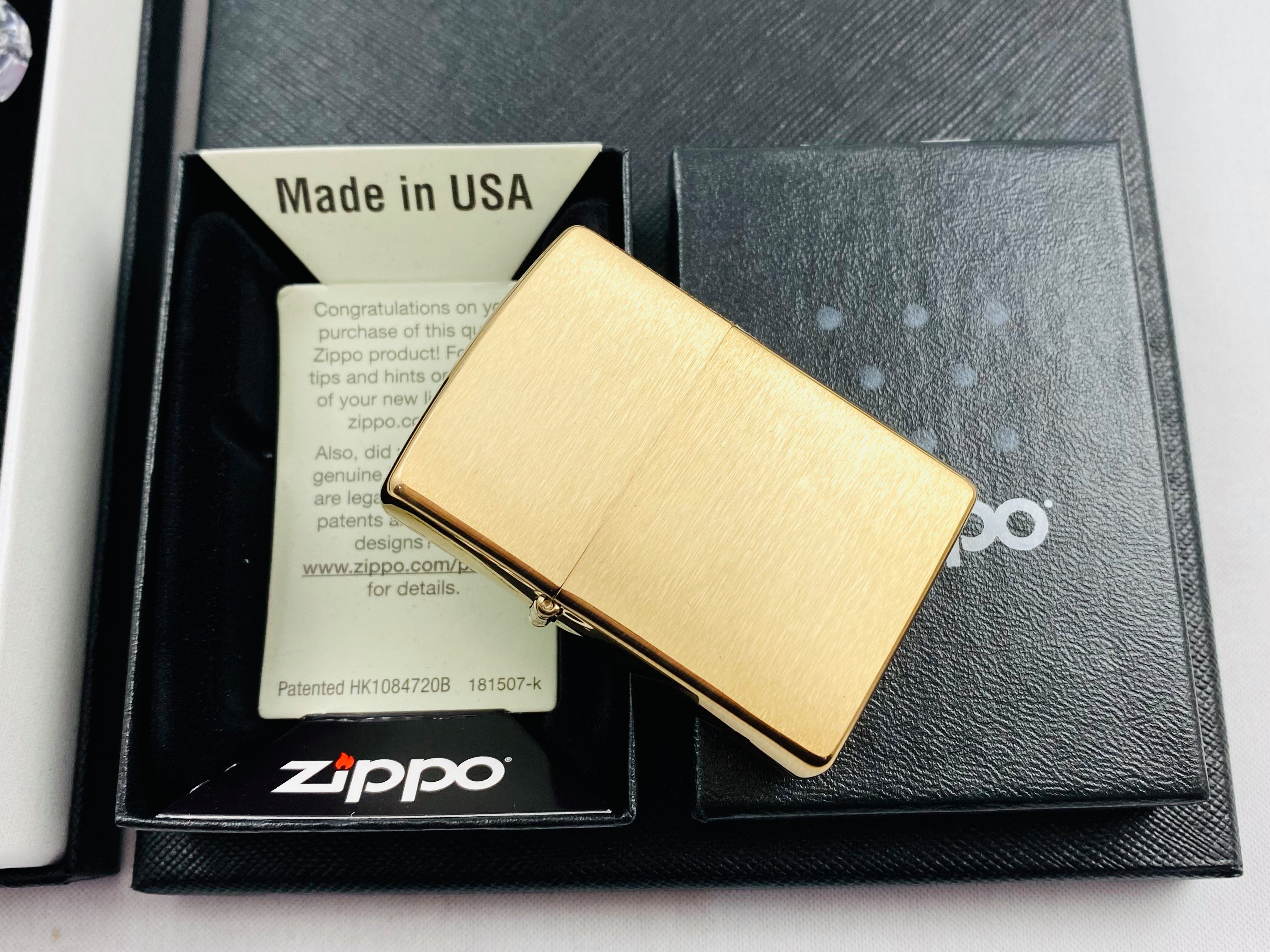 Zippo Feuerzeug Messing Gebürstet Geschenkset Sturmfeuerzeug