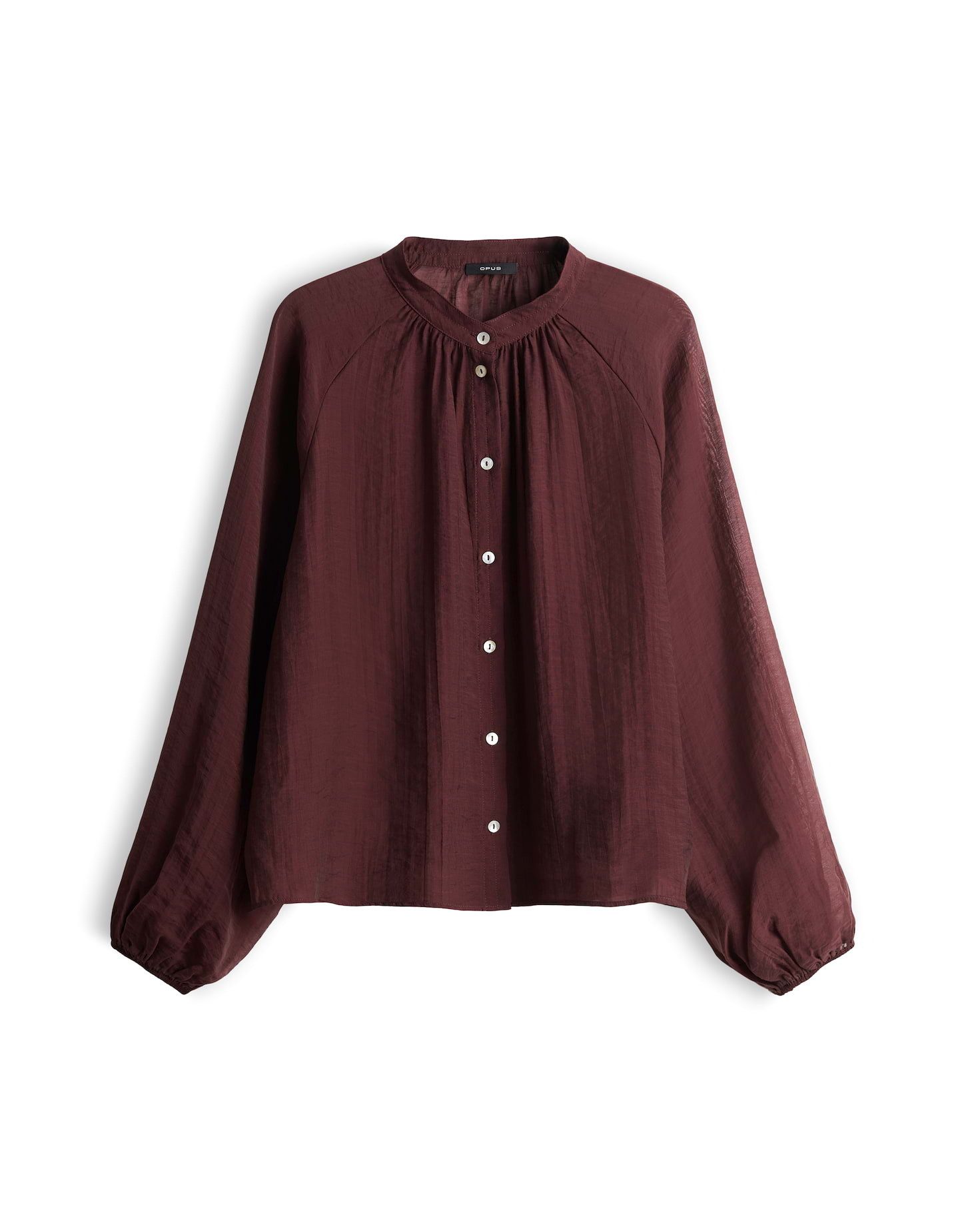 OPUS Langarmbluse Oversized Tunikabluse mit zartem Crash Effekt elastisches Gummi am Ärmelsaum