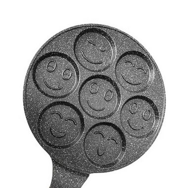 Cheffinger Crêpepfanne Smiley Emoji Pfannkuchen Pfanne Eierpfanne Lochpfanne Ø26cm, Aluminiumguss (Packung, 1-tlg)