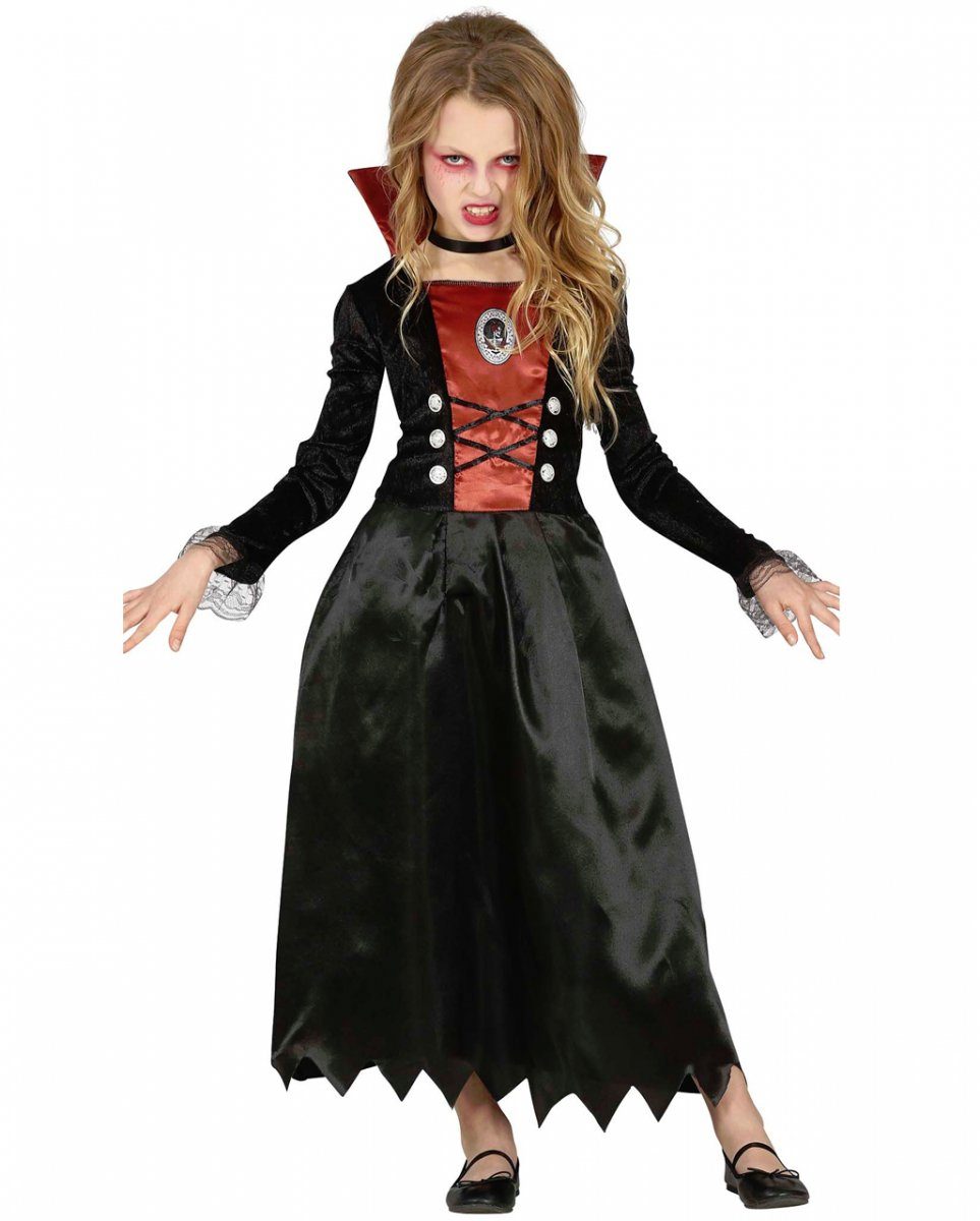 Horror-Shop Vampir-Kostüm Edles Vampiress Kinder Halloween Kostüm