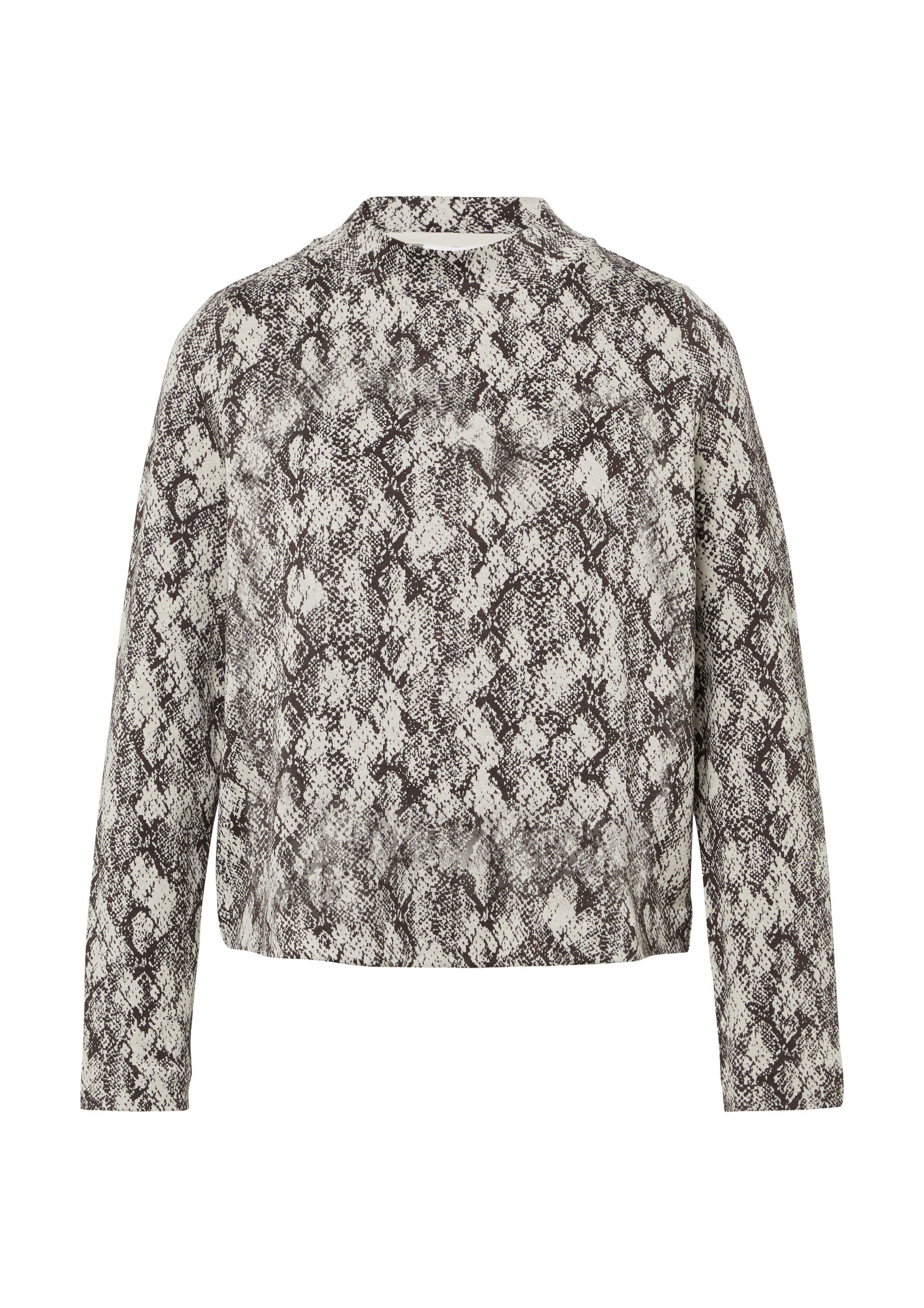 comma Sweatshirt Sweatshirt Jacquard-Pullover aus Jersey mit Animal-Print