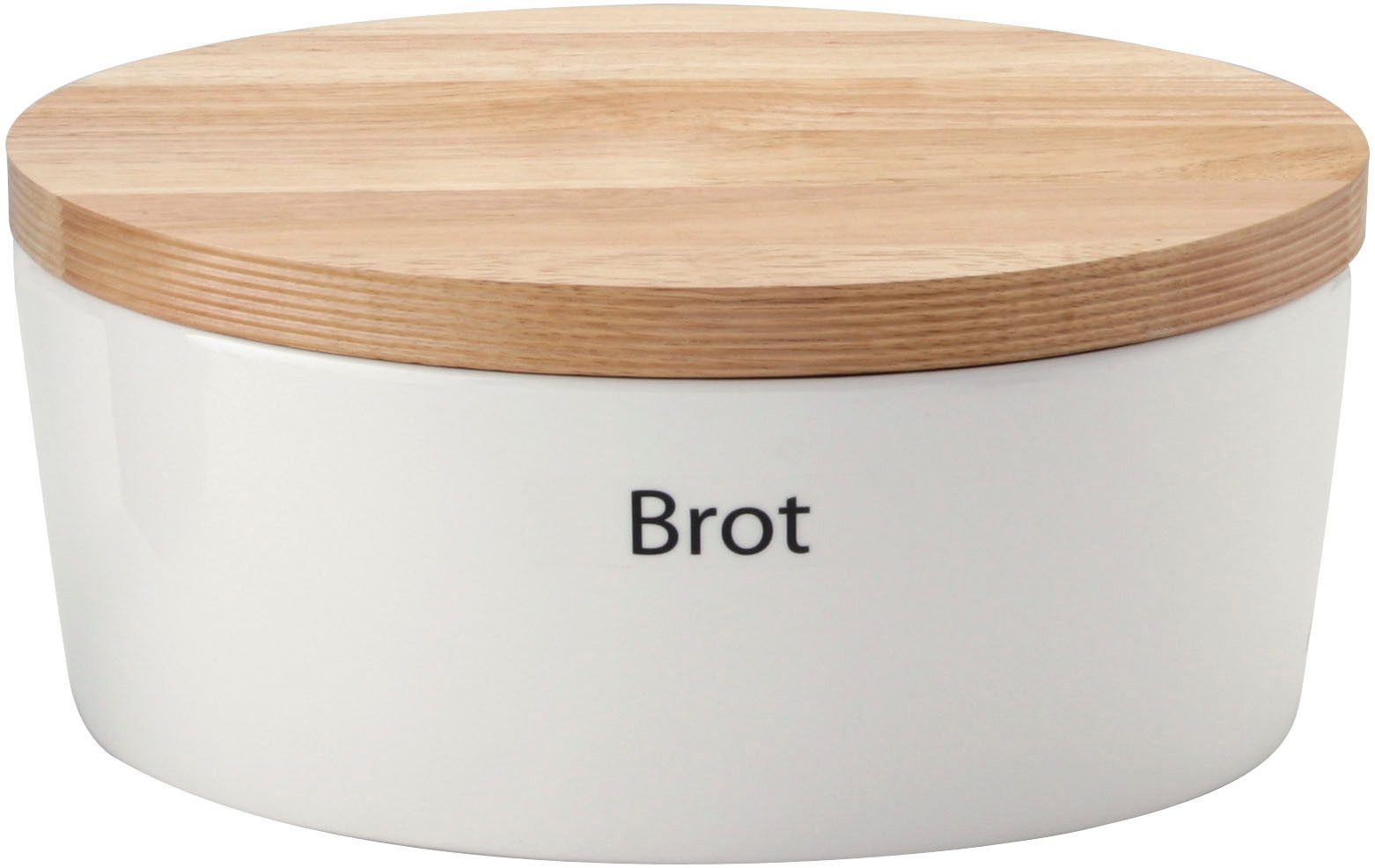 Continenta Brotkasten, Keramik, (1-tlg), Brottopf, mit Holzdeckel, auch als Brotschneidbrett nutzbar