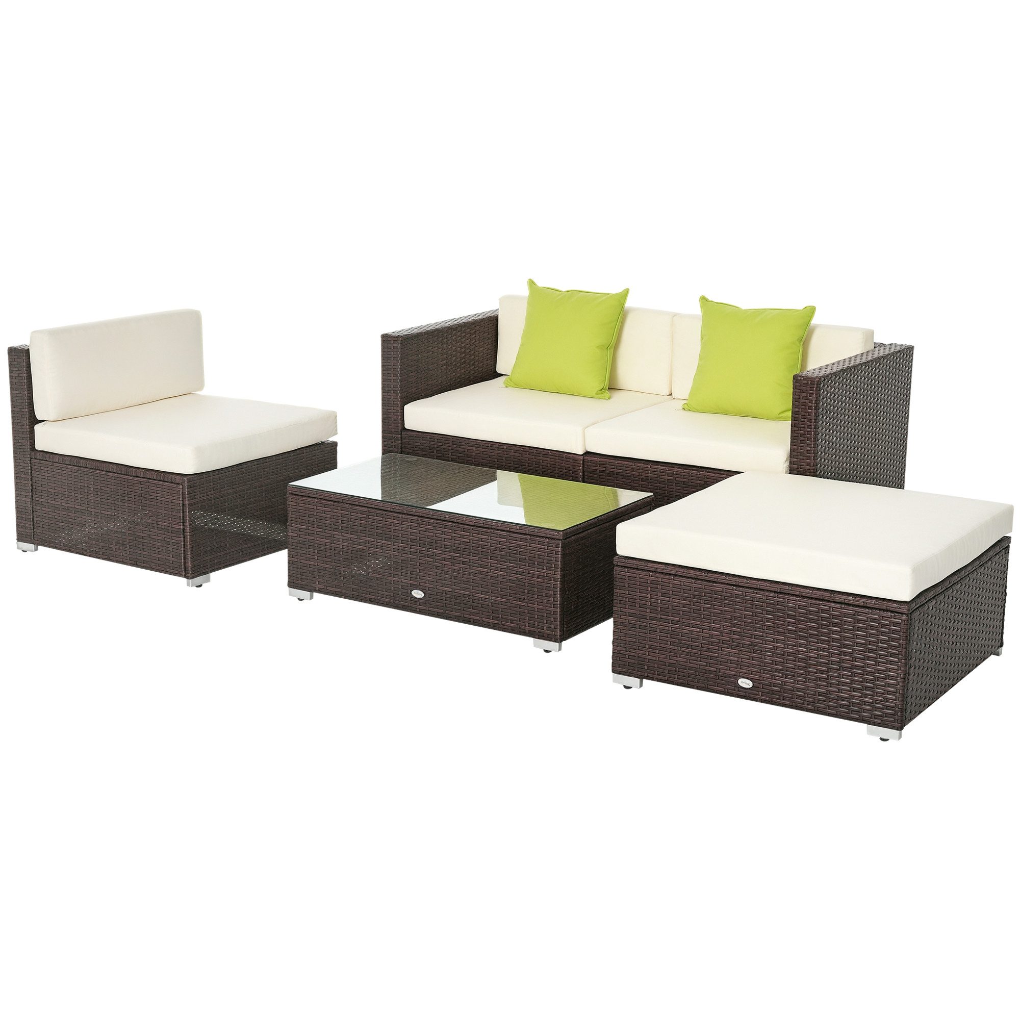 Outsunny Sitzgruppe Garten-Set Loungeset Loungemöbel mit Kissen, (Gartenmöb günstig online kaufen
