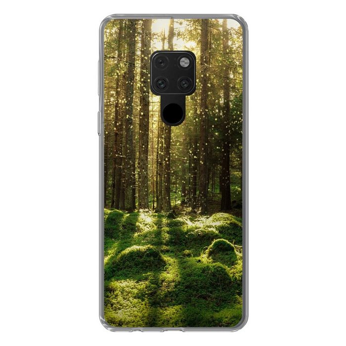 MuchoWow Handyhülle Bäume - Wald - Moos - Pflanzen - Sonne - Natur Phone Case Handyhülle Huawei Mate 20 Silikon Schutzhülle